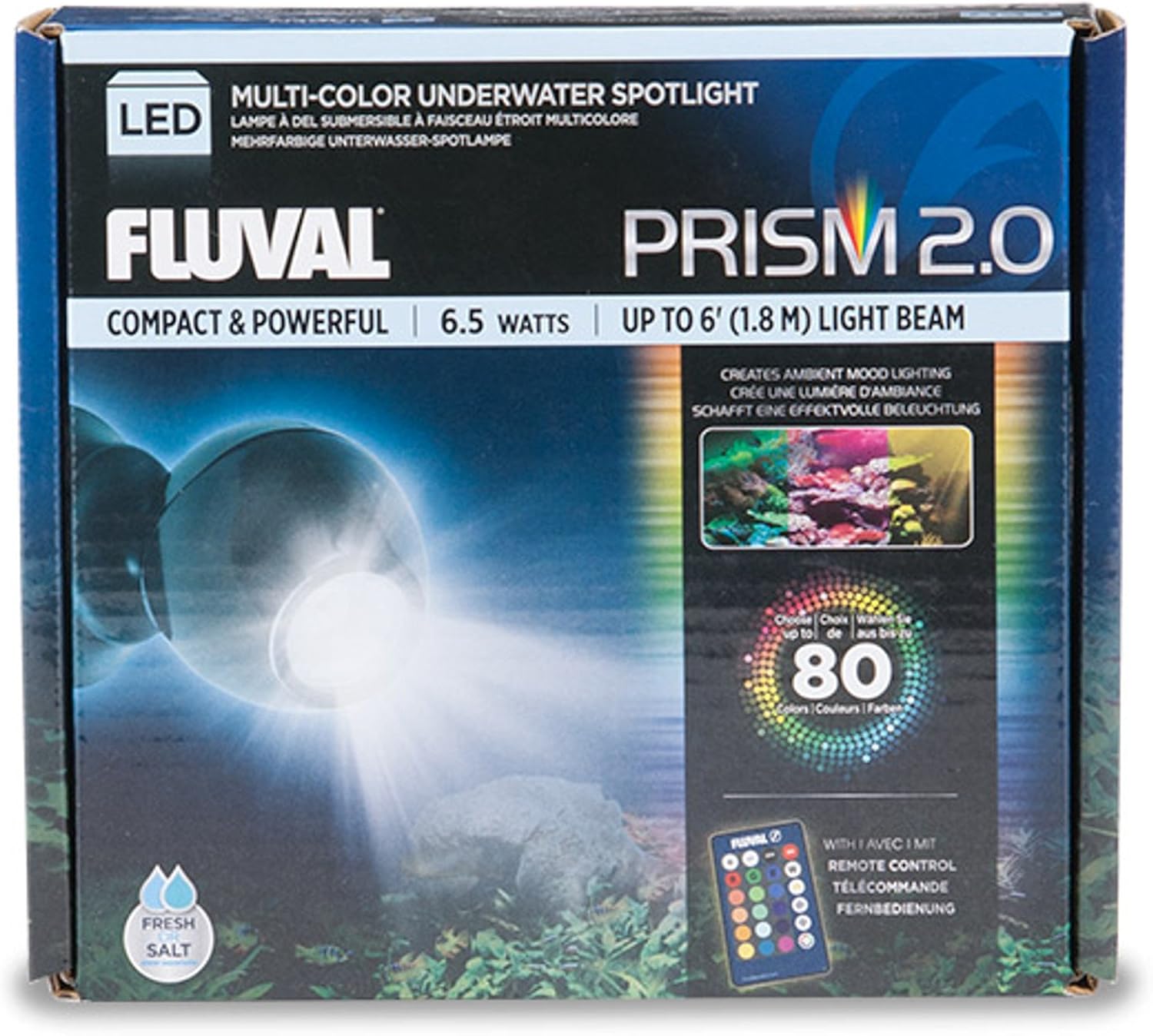 Detalle de Fluval 2.0 PRISM Spotlight – LED-Beleuchtung für Süßwasser- und Meerwasseraquarien (6,5 W, 1 Stück)