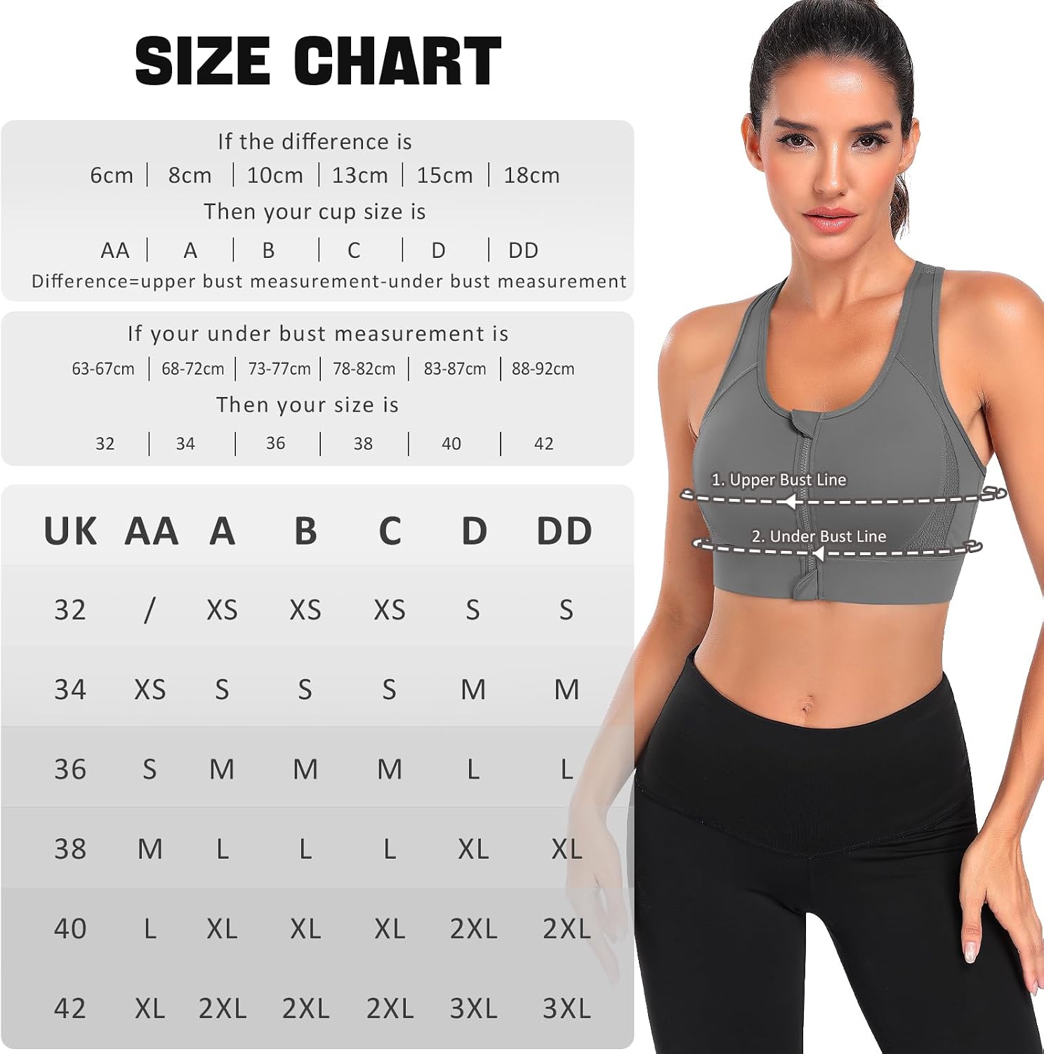 Thumbnail 5 de JoyGirl Zip-Front High-Impact Seamless Sports Bra with Built-in Pads