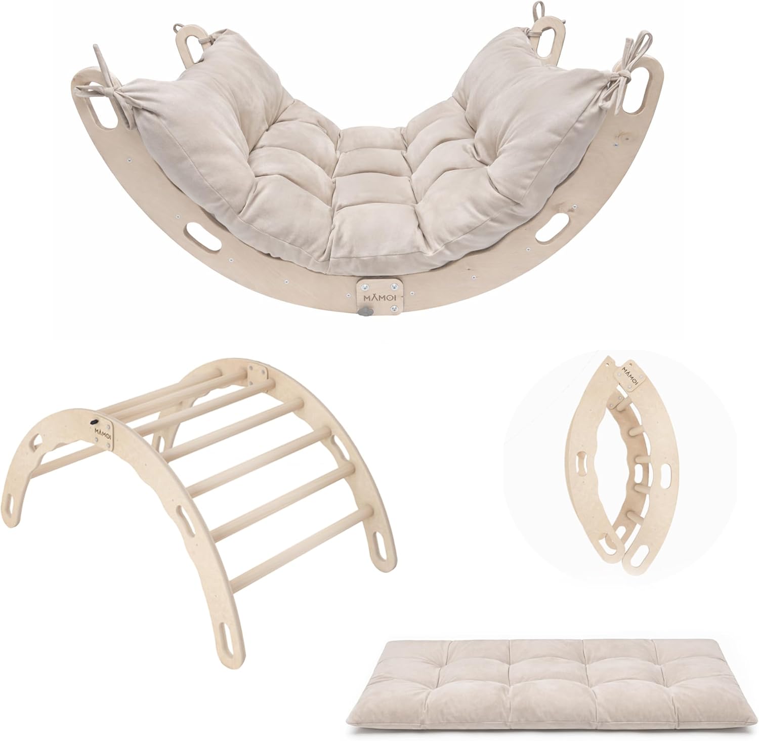 Thumbnail 6 de MAMOI Palestra Bambini Arrampicata con Tappetino – Arco in legno, robusta struttura e design naturale