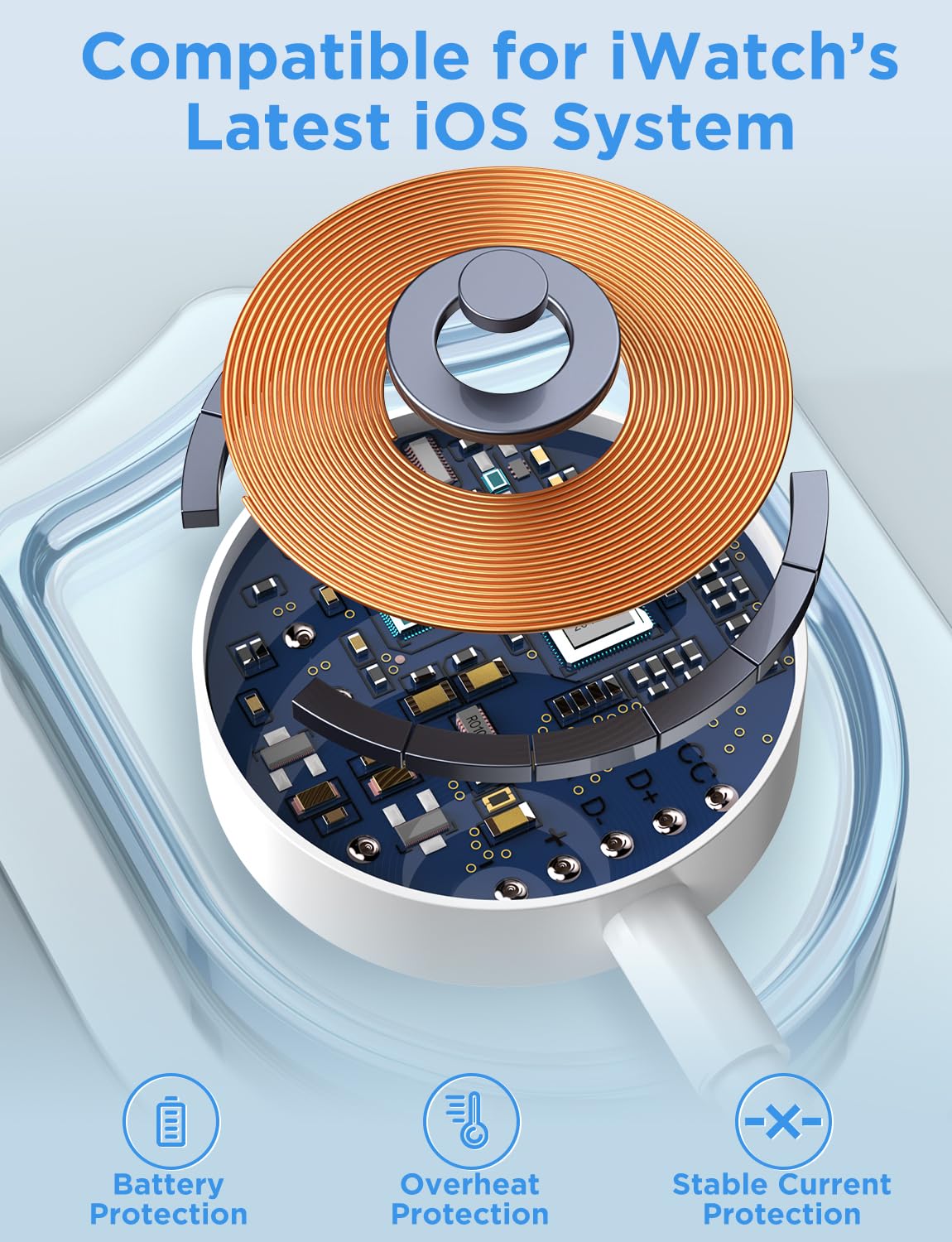 Thumbnail 4 de Chargeur magnétique USB pour Apple Watch 2026 Amélioré – câble portable iWatch, compatible Series 11 à 1