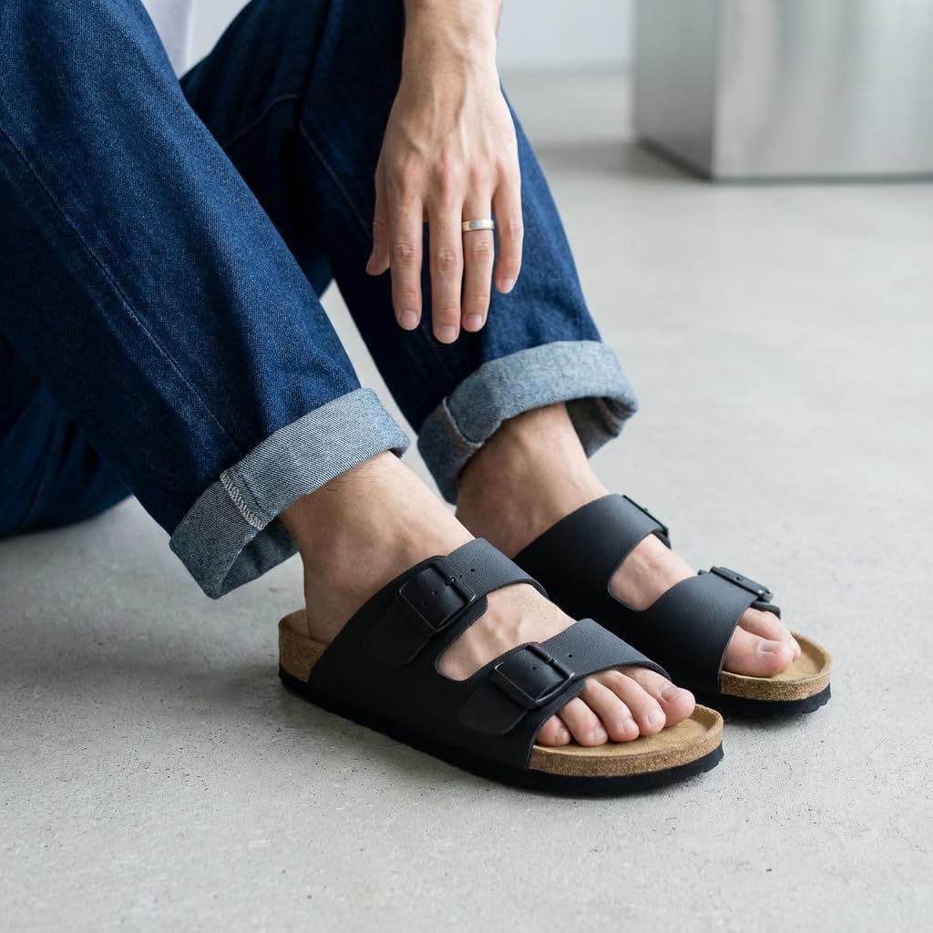Thumbnail 6 de CUSHIONAIRE Lane LANE-M-PARENT Men's Cork Footbed Sandals with Adjustable Buckles