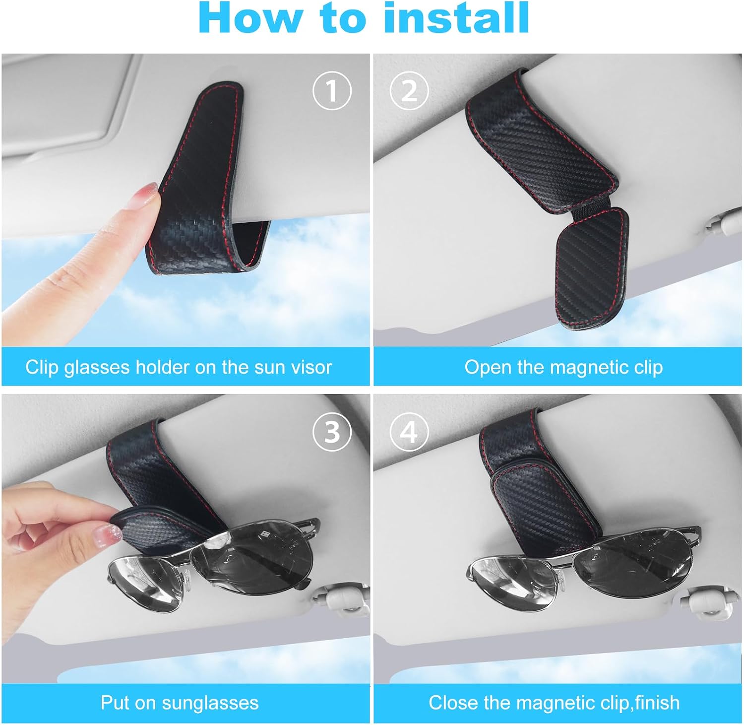 Thumbnail 5 de TCJJ Sunglasses Holder for Car Visor