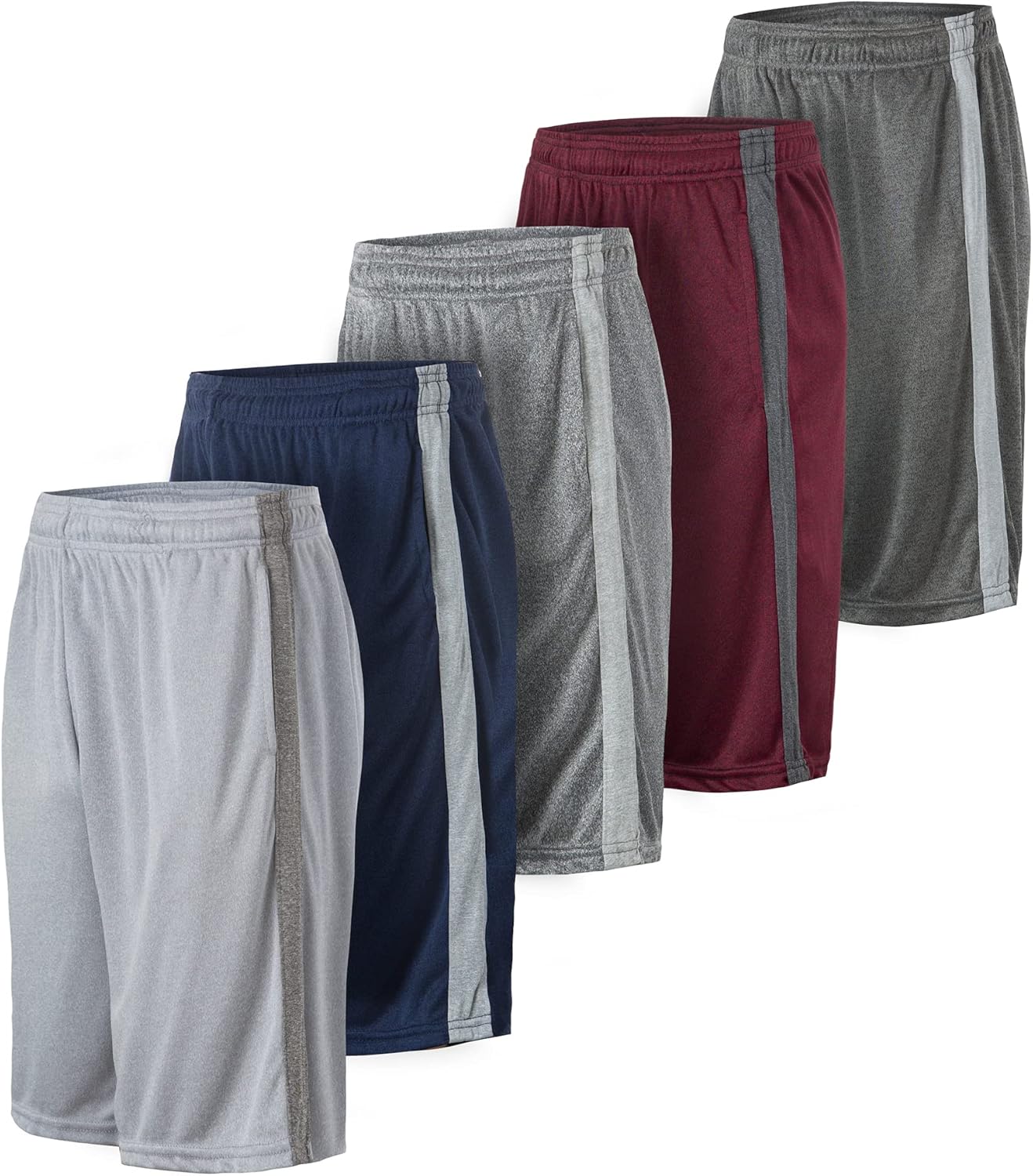 Thumbnail 5 de Essential Elements 5 Pack Men's Dry-Fit Sweat Resistant Active Athletic Performance Shorts