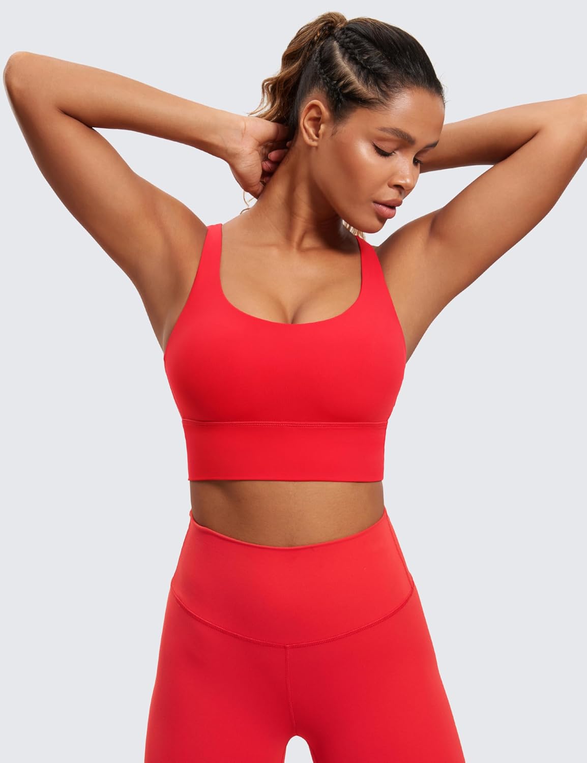 Detalle 2 de CRZ YOGA canotta longline sportiva donna con reggiseno imbottito e spalline (Naked Feeling)