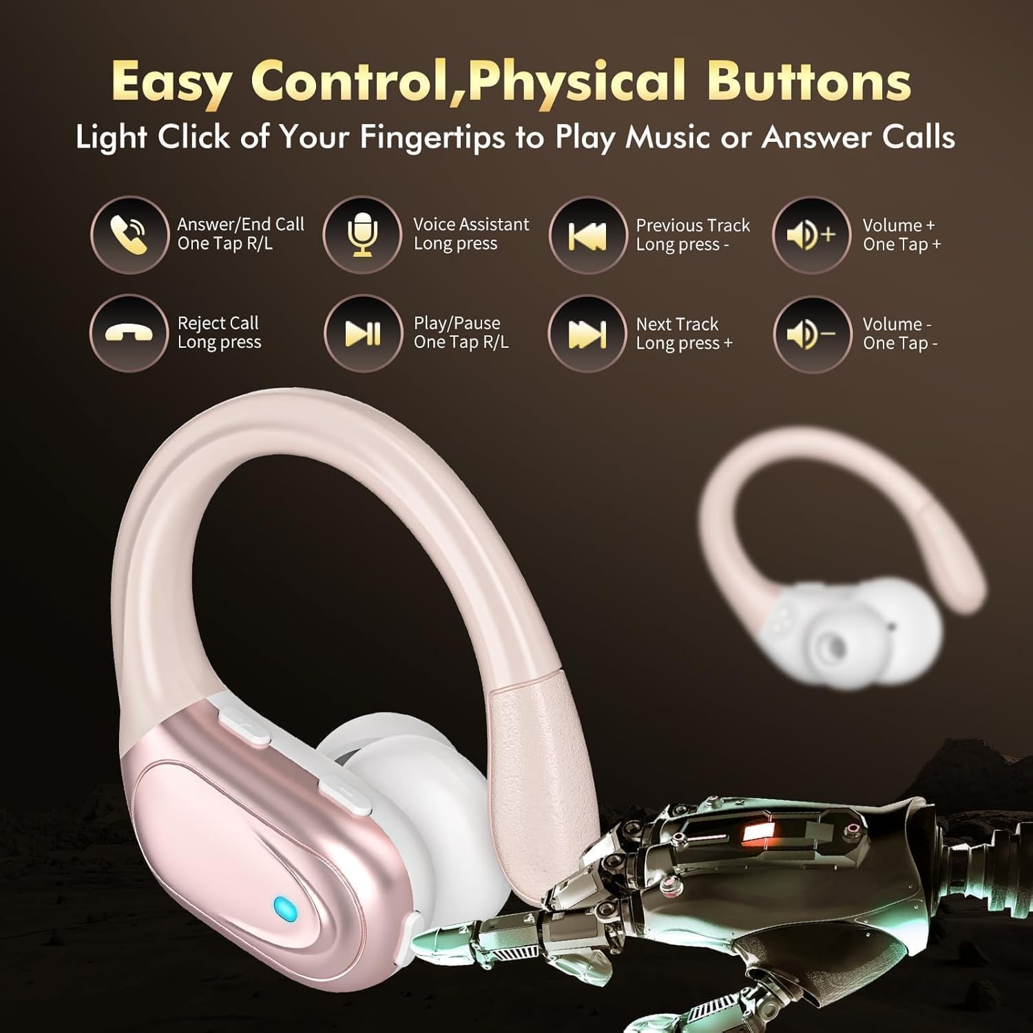 Thumbnail 5 de HAOYUYAN BX17 Wireless Earbuds: Sports-Ready Bluetooth Headphones with 80-Hour Playtime and LED Power Display
