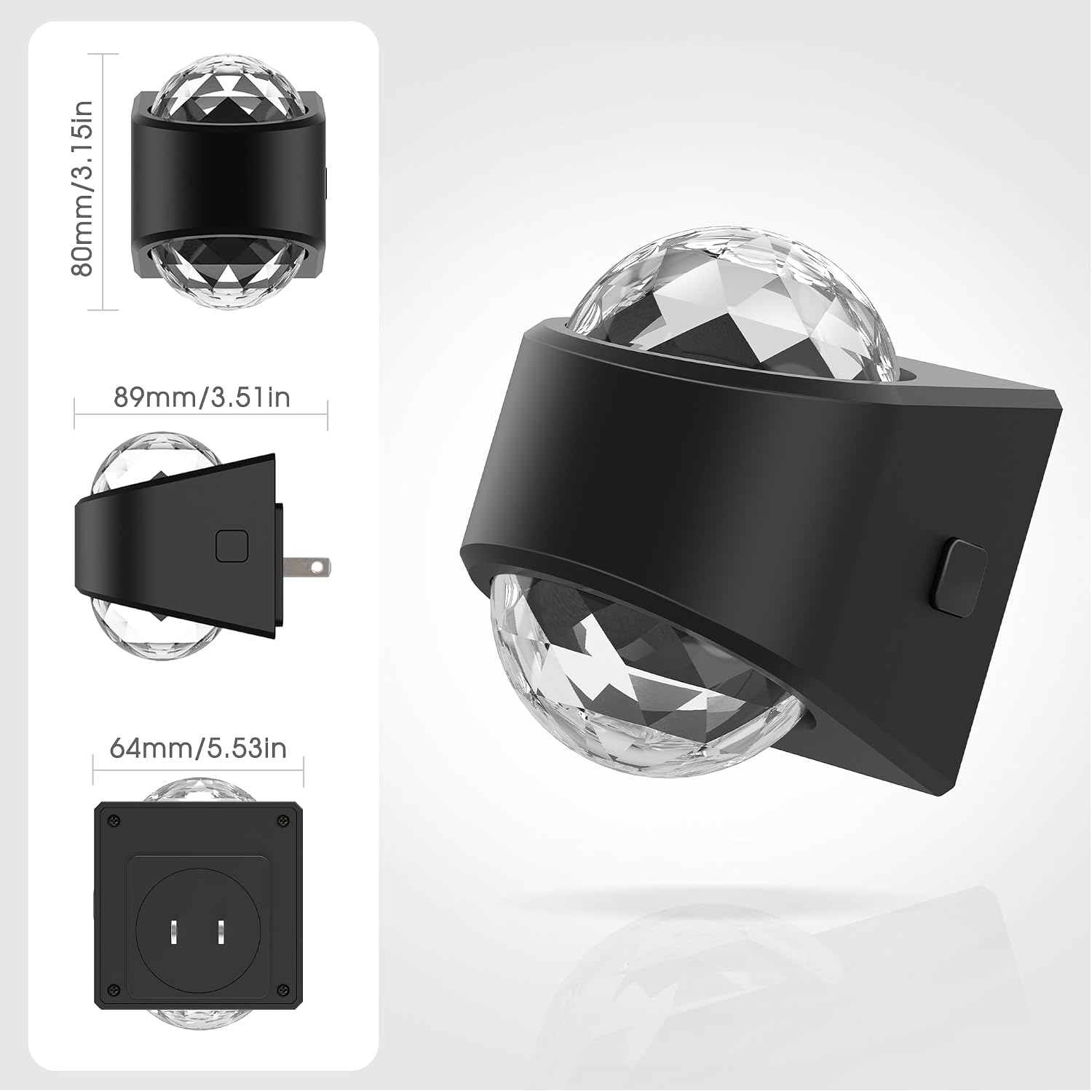 Detalle de Briignite IP207 Star Projector Night Light, 9-Color RGB, Dusk-to-Dawn Sensor