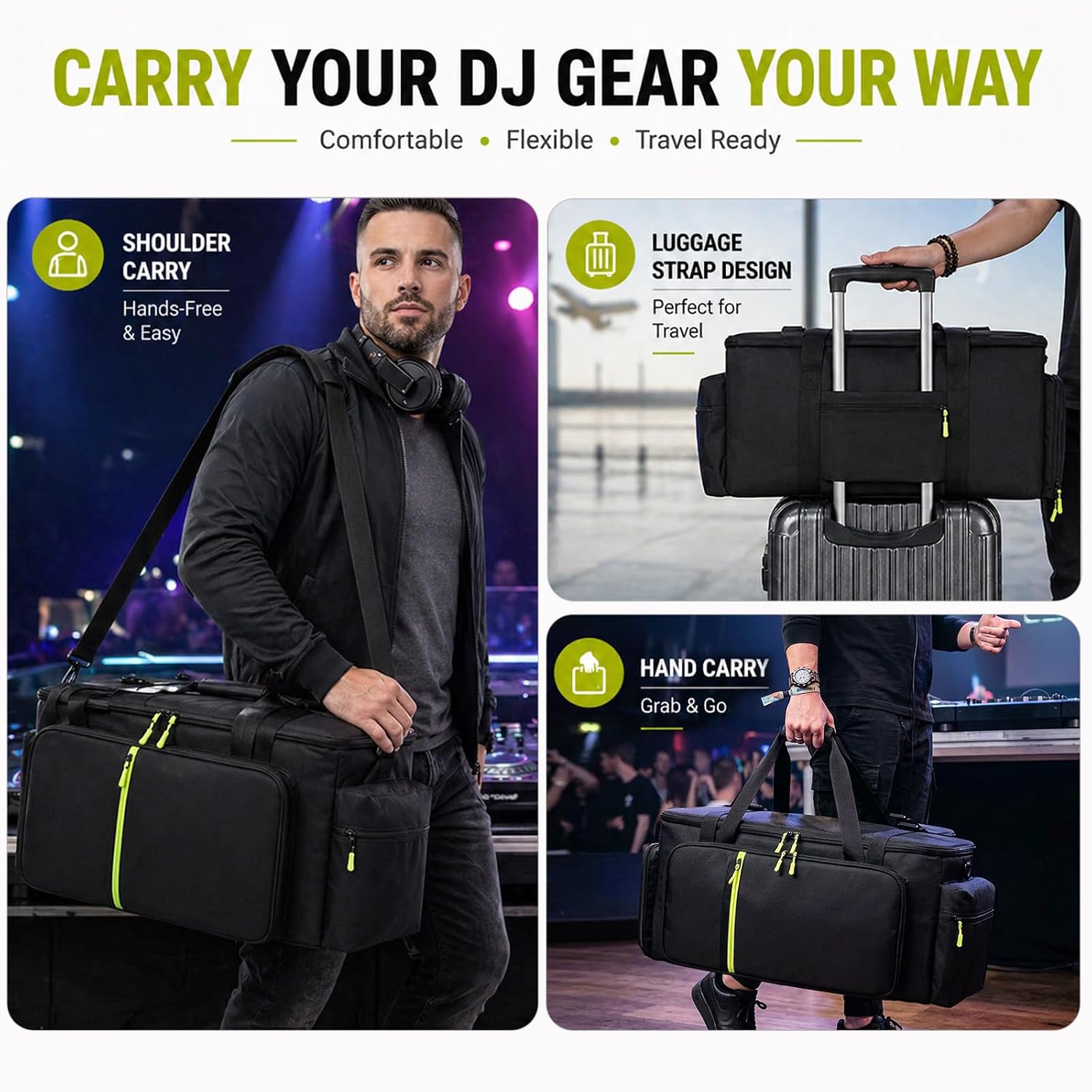 Thumbnail 6 de FRECOLSH AM158 DJ Cable Bag with Laptop Compartment, 5 Cable Slots & Dividers