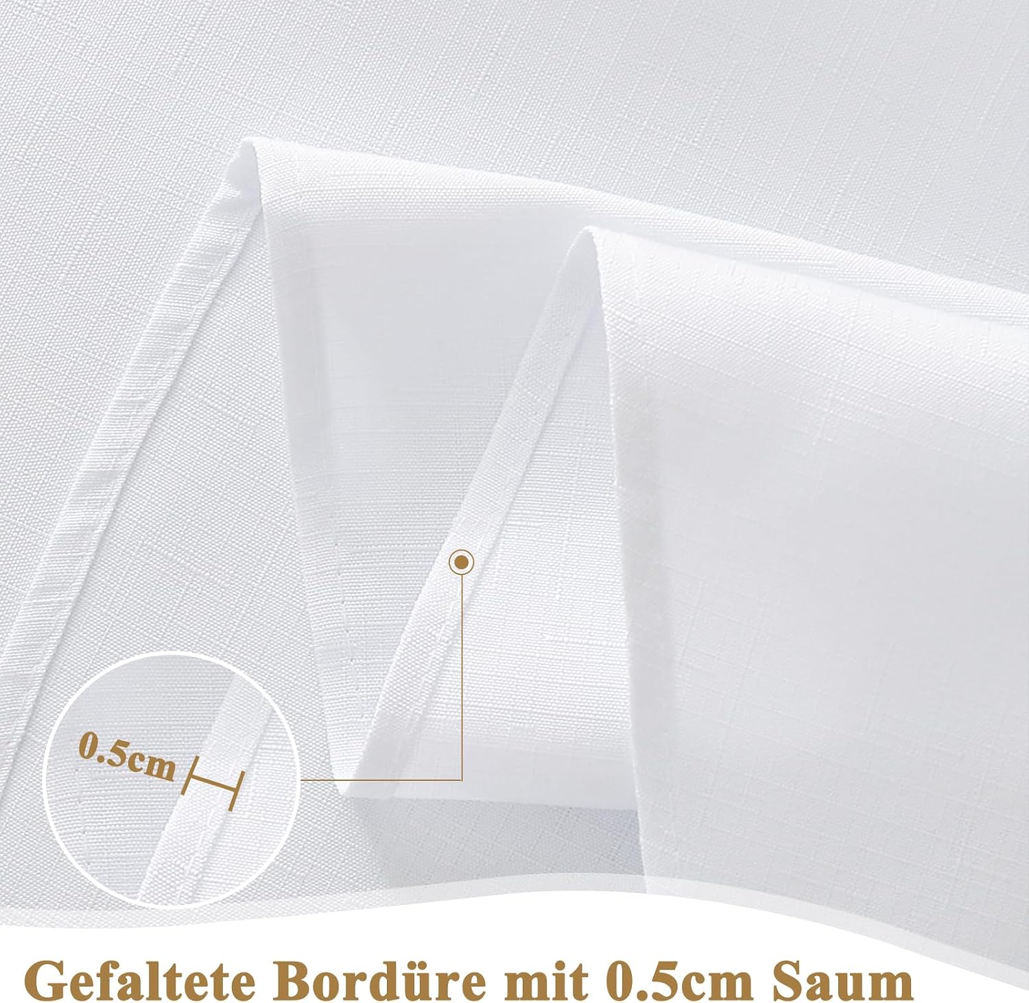Detalle de AooHome abwaschbare Tischdecke in Weiß (Leinen-Optik) 140 x 220 cm – wasserabweisend mit Lotuseffekt