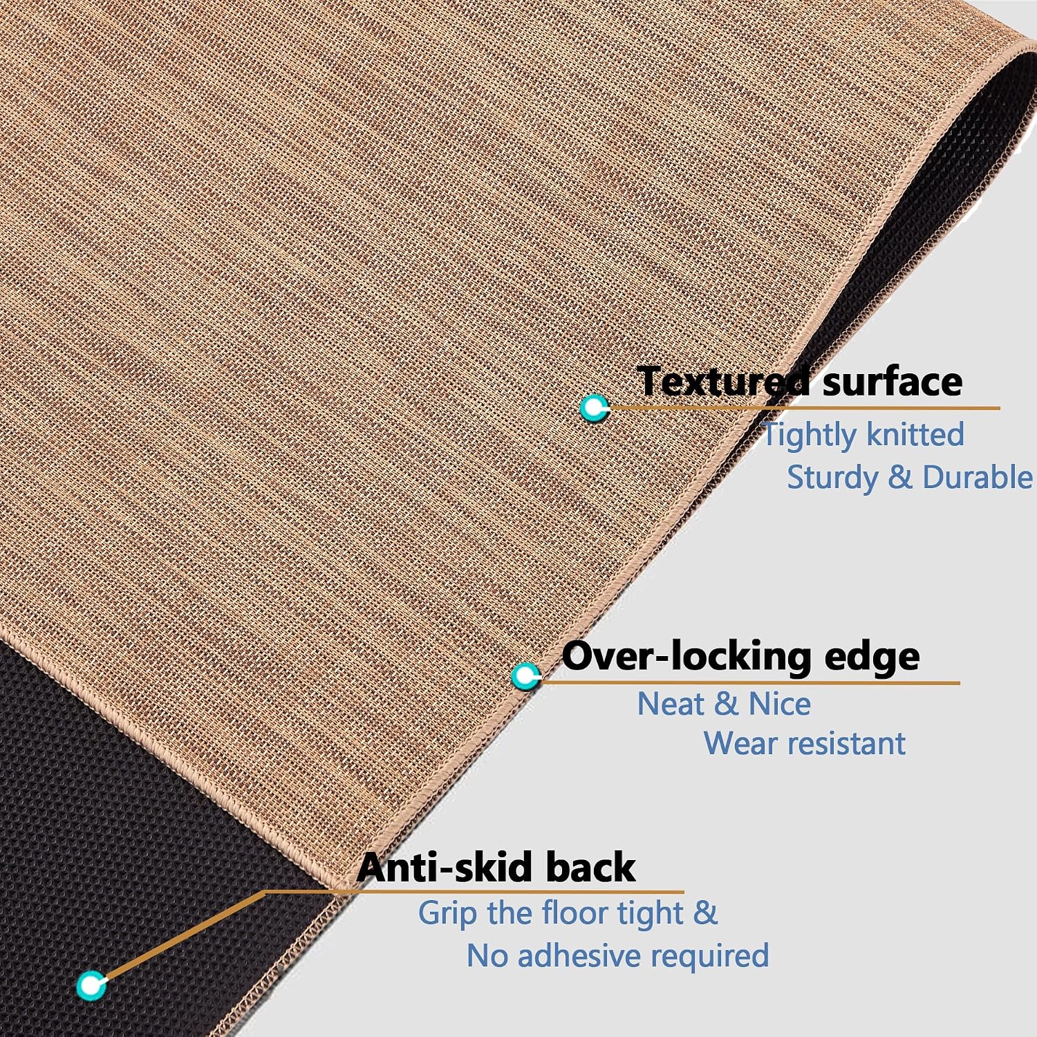 Detalle de RccugmatS RccugmatS PVC Chair Mat, 60 x 47-Inch, Desert Linen
