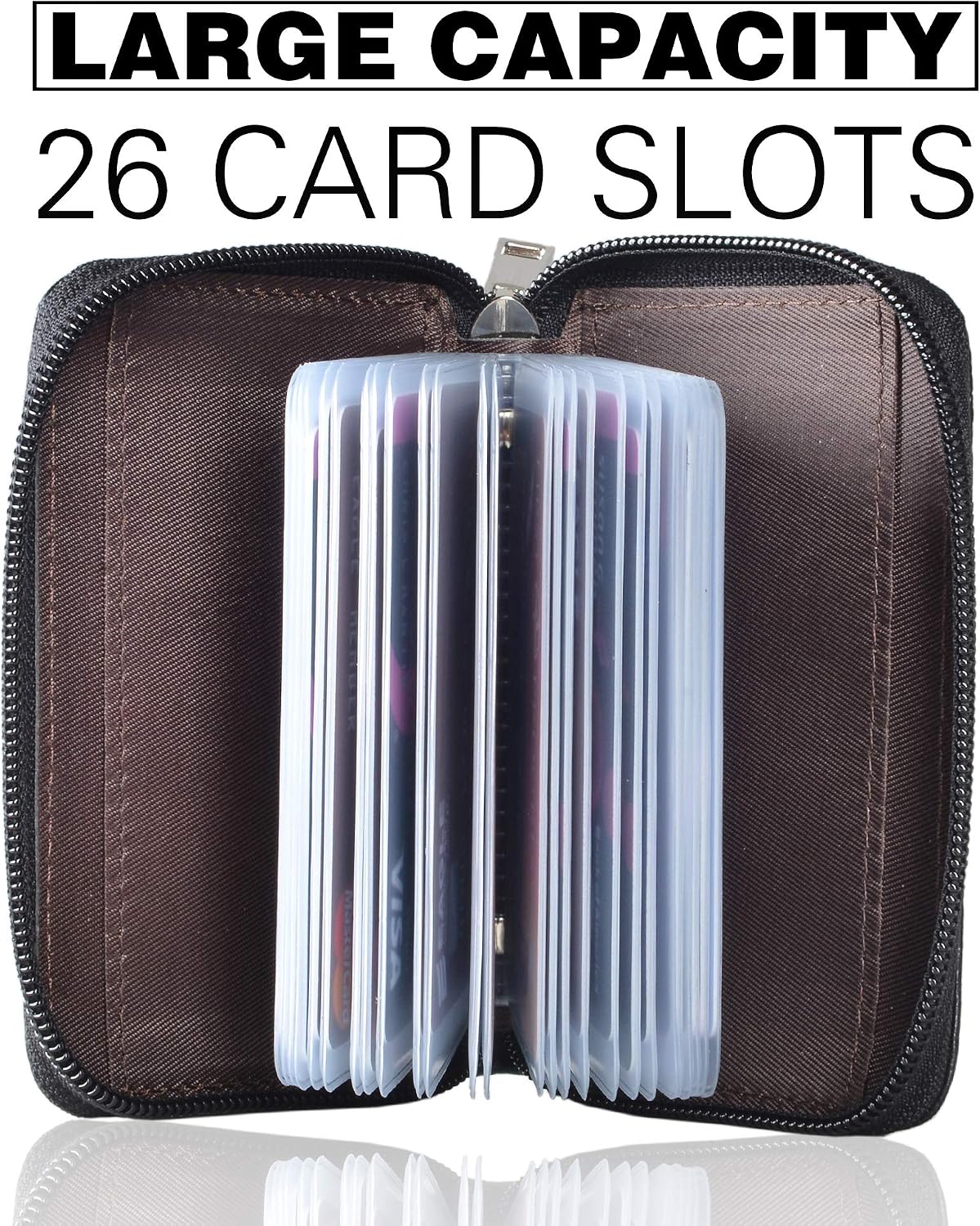 Detalle de Easyoulife Leather Card Holder with 26 Card Slots