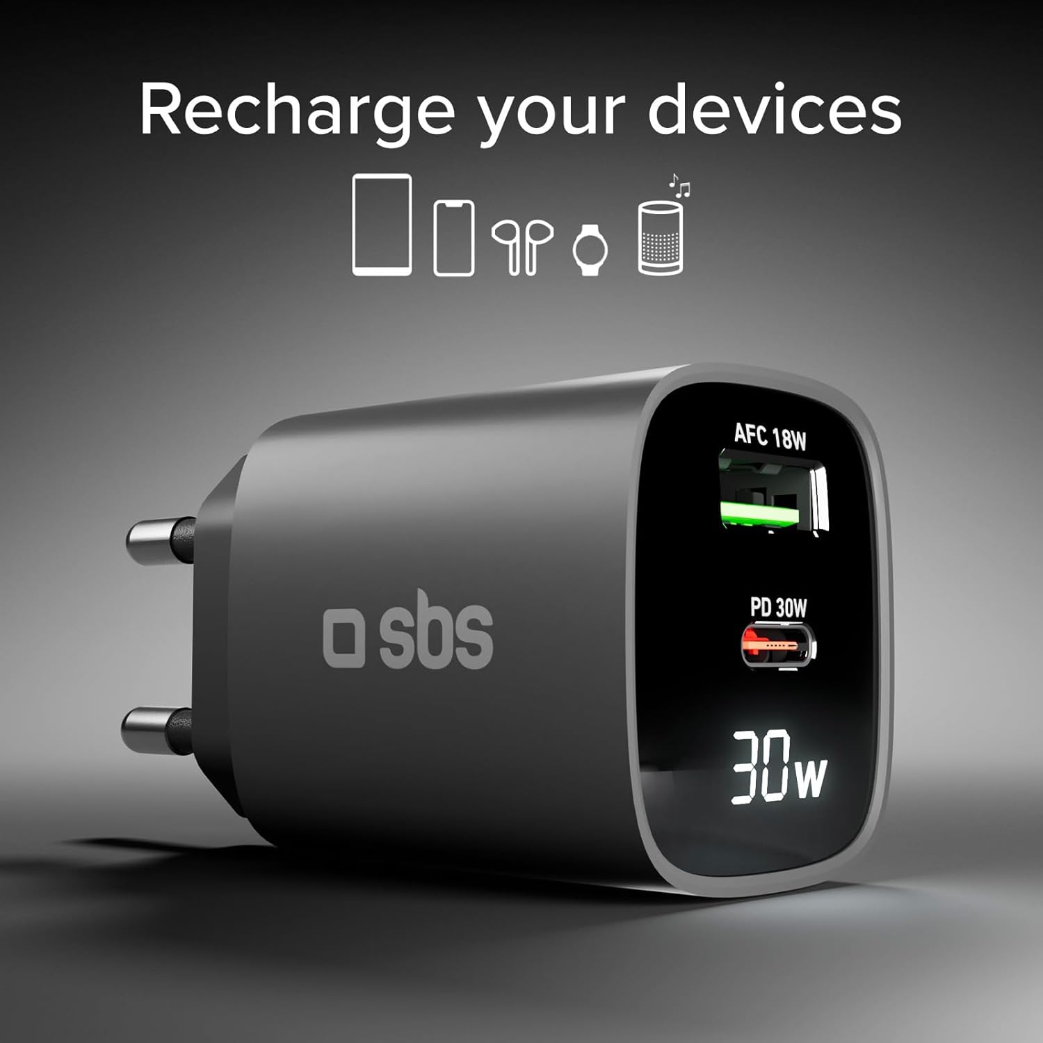 Thumbnail 2 de SBS Cargador multipuerto 30 W USB-C USB-A