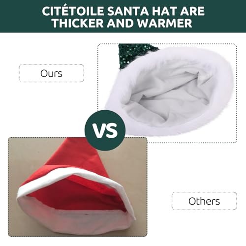 Detalle 2 de CITÉTOILE Bonnet de Noël adulte, velour, unisexe 🎄