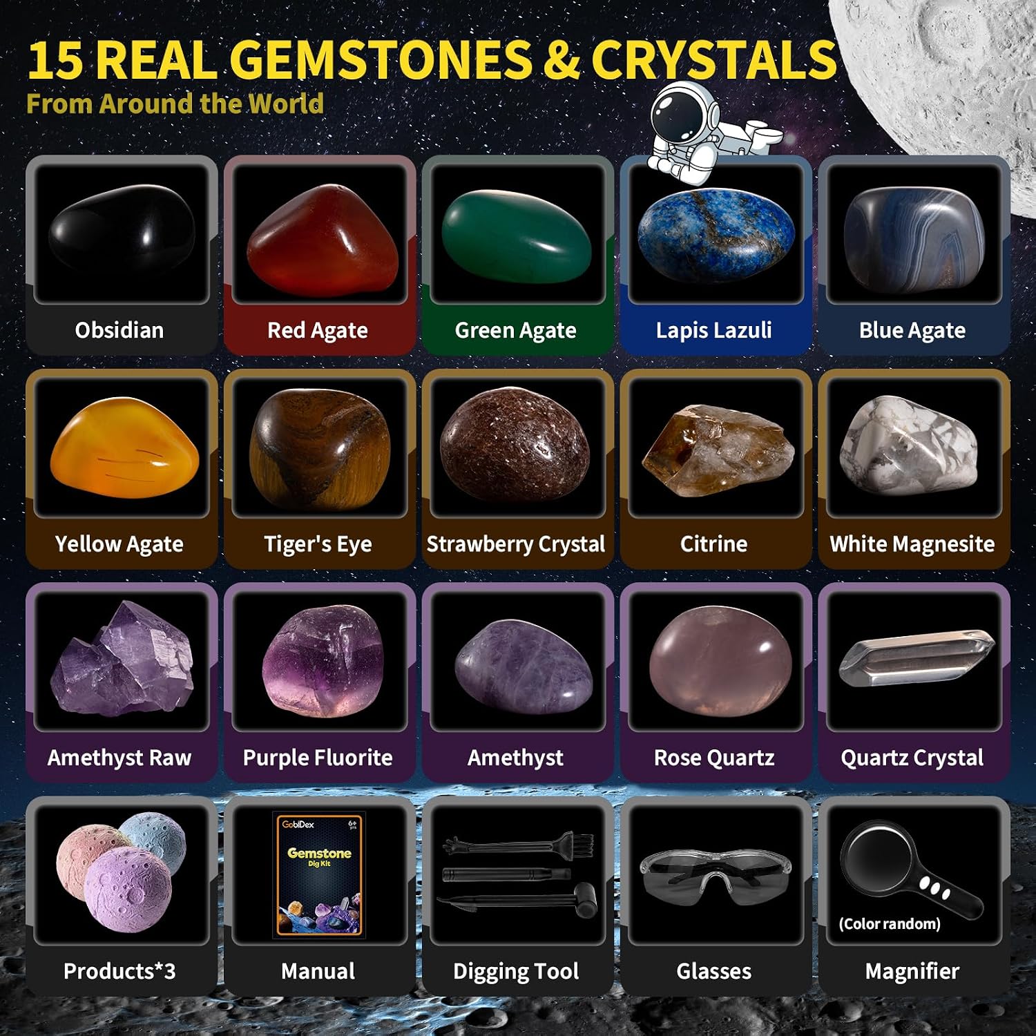 Thumbnail 5 de Mega Gemstones Dig Kit 15 real gems