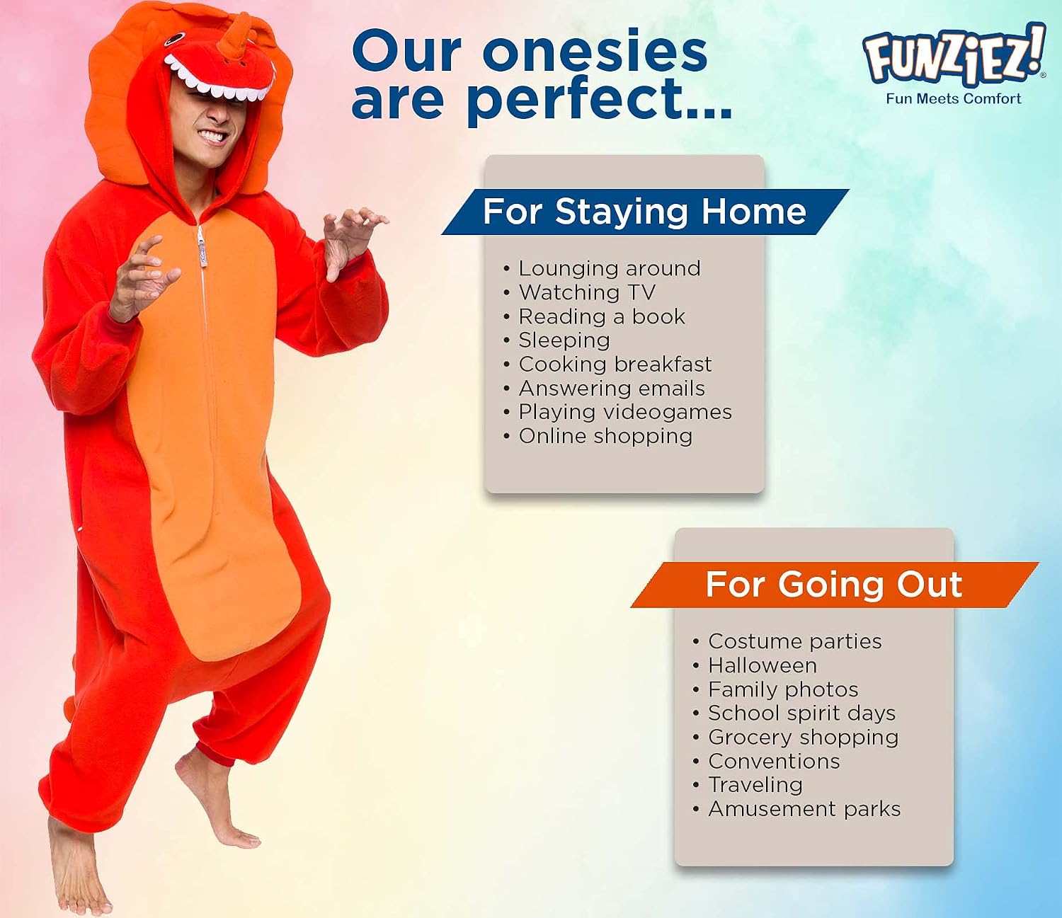 Detalle de Funziez! Adult Animal Onesie Costume with Pockets for Cosplay and Halloween