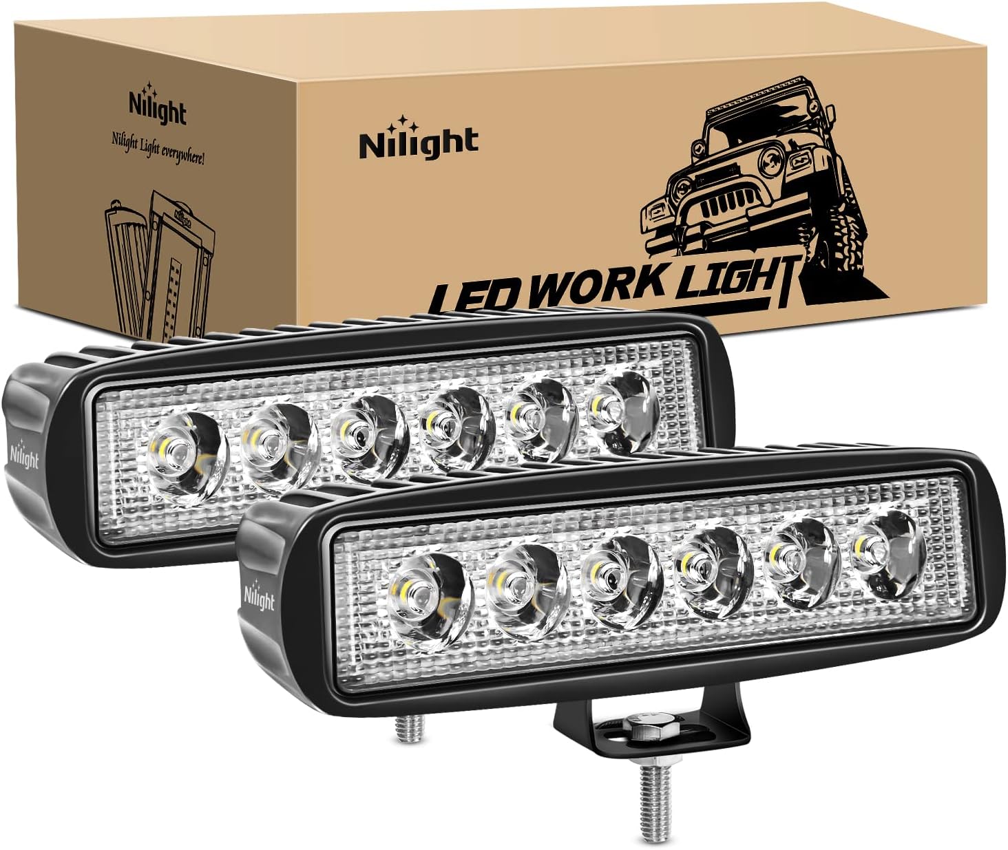 Detalle de Nilight 6-inch 18W Flood LED Pods 2PCS