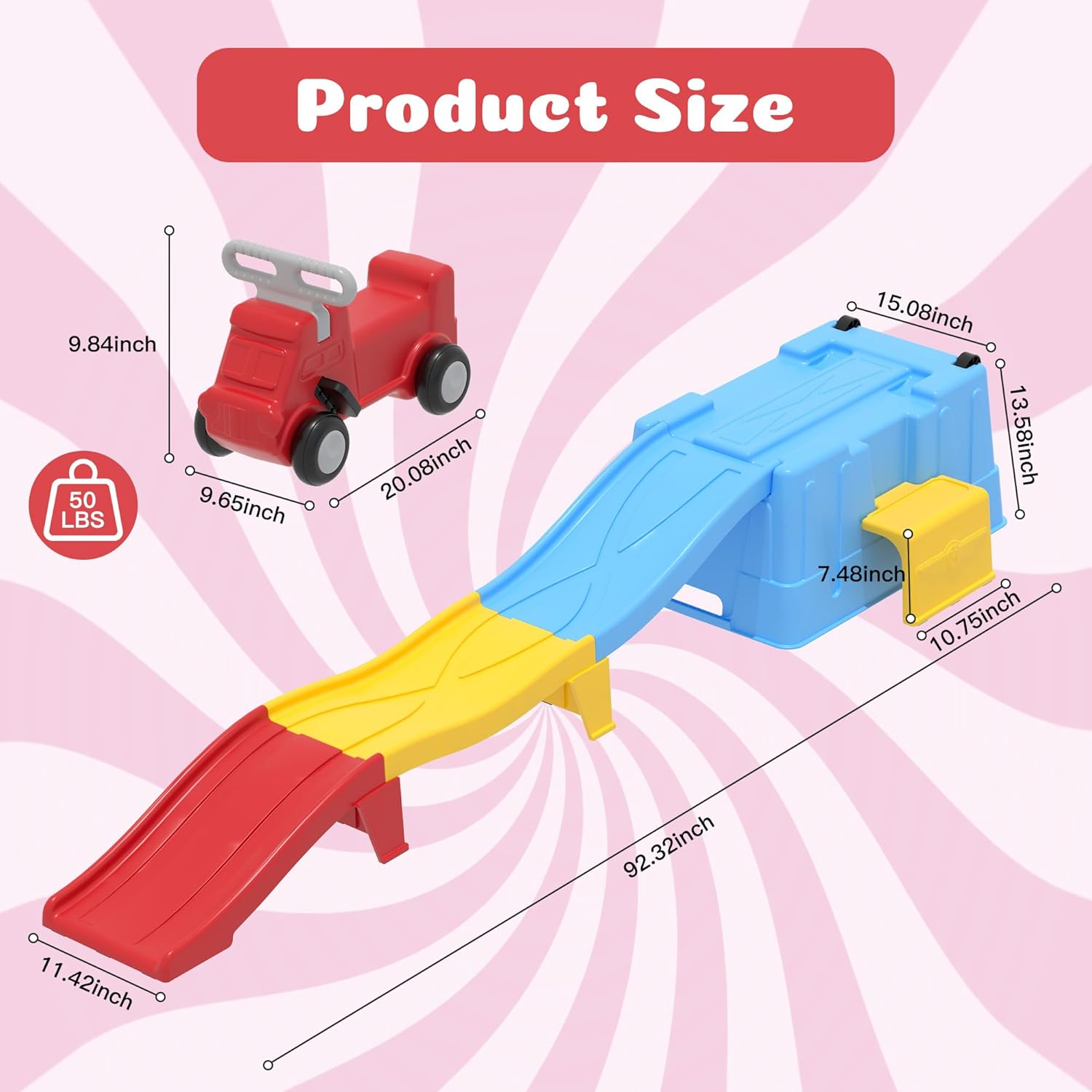Detalle de HAPPYMATY Up & Down Roller Coaster: A Realistic Mini Ride-On Experience for Kids