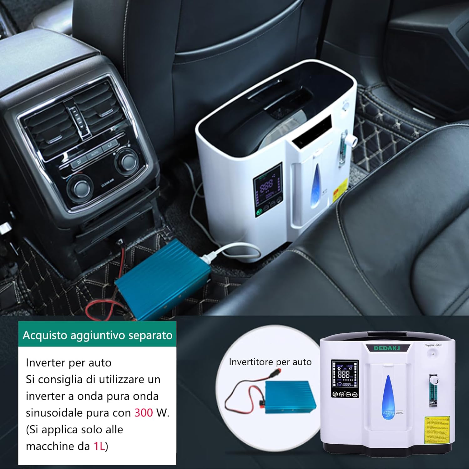 Detalle de DEDAKJ Concentratore di Ossigeno 1-7 L/min 🩺