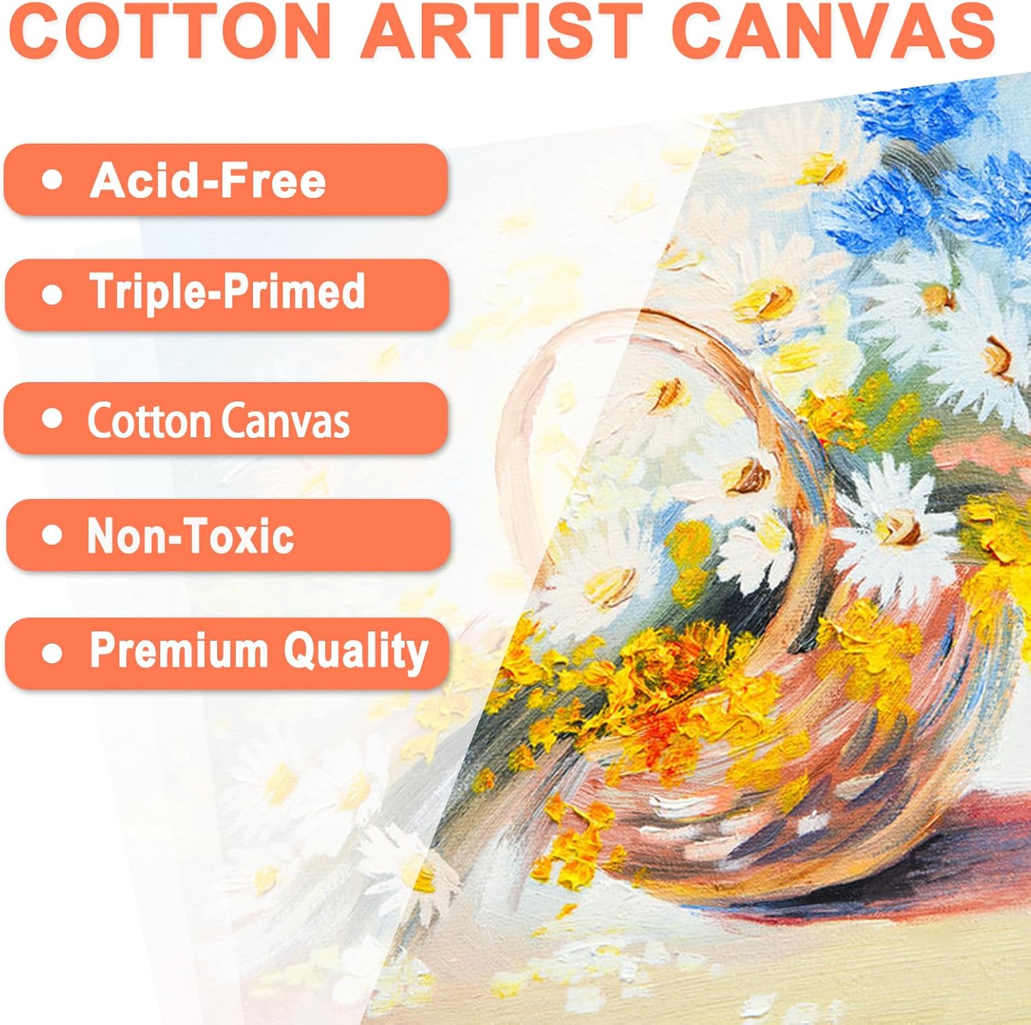 Detalle de 5 Pack Blank Painting Canvases 30 x 40 cm (12 x 16) for Acrylic, Oil & More