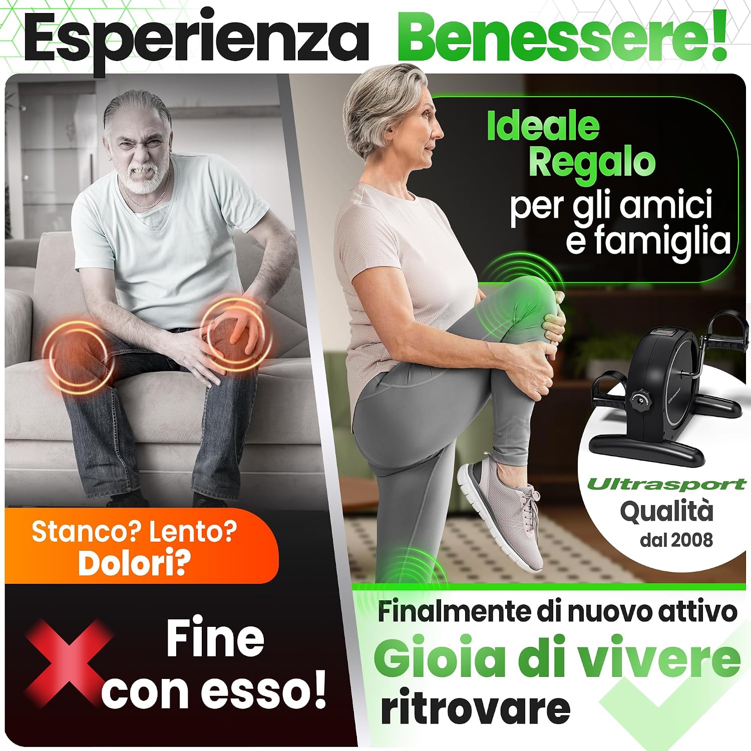 Detalle 2 de Ultrasport Pedaliera riabilitazione 2 in 1