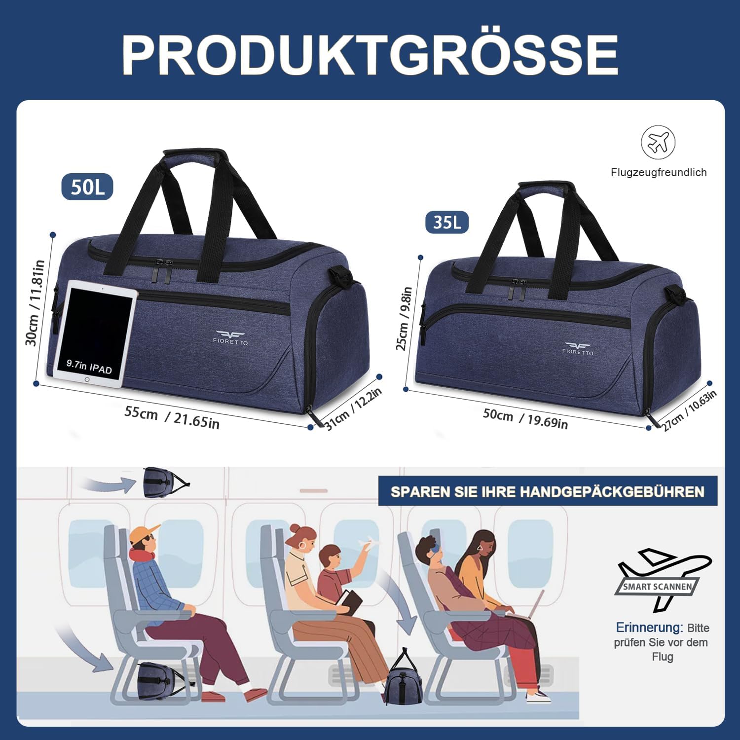 Thumbnail 6 de FIORETTO 35L Sporttasche mit Schuhfach, Nassfach und wasserdichtem Aufbau – robust, vielseitig und ideal für Training, Travel und Freizeit