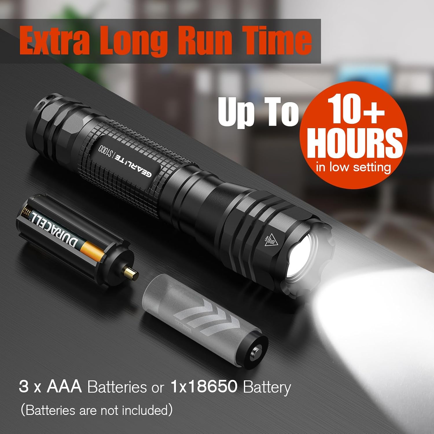 Thumbnail 3 de GEARLITE LED Taschenlampe Extrem Hell 2 Stück – 4000 Lumen, Aluminium, IP65, Zoom, 5 Modi