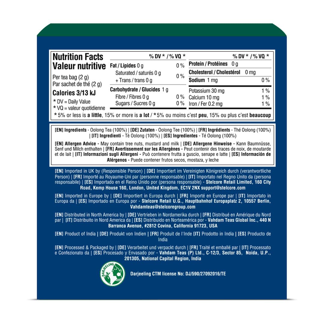 Detalle 2 de VAHDAM High Mountain Oolong-Tee (30 Pyramiden-Teebeutel) – blumig-fruchtig, einzeln verpackt