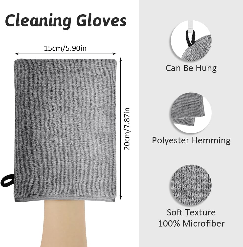 Detalle de HOTUT microfiber body wash mitts 15x20cm