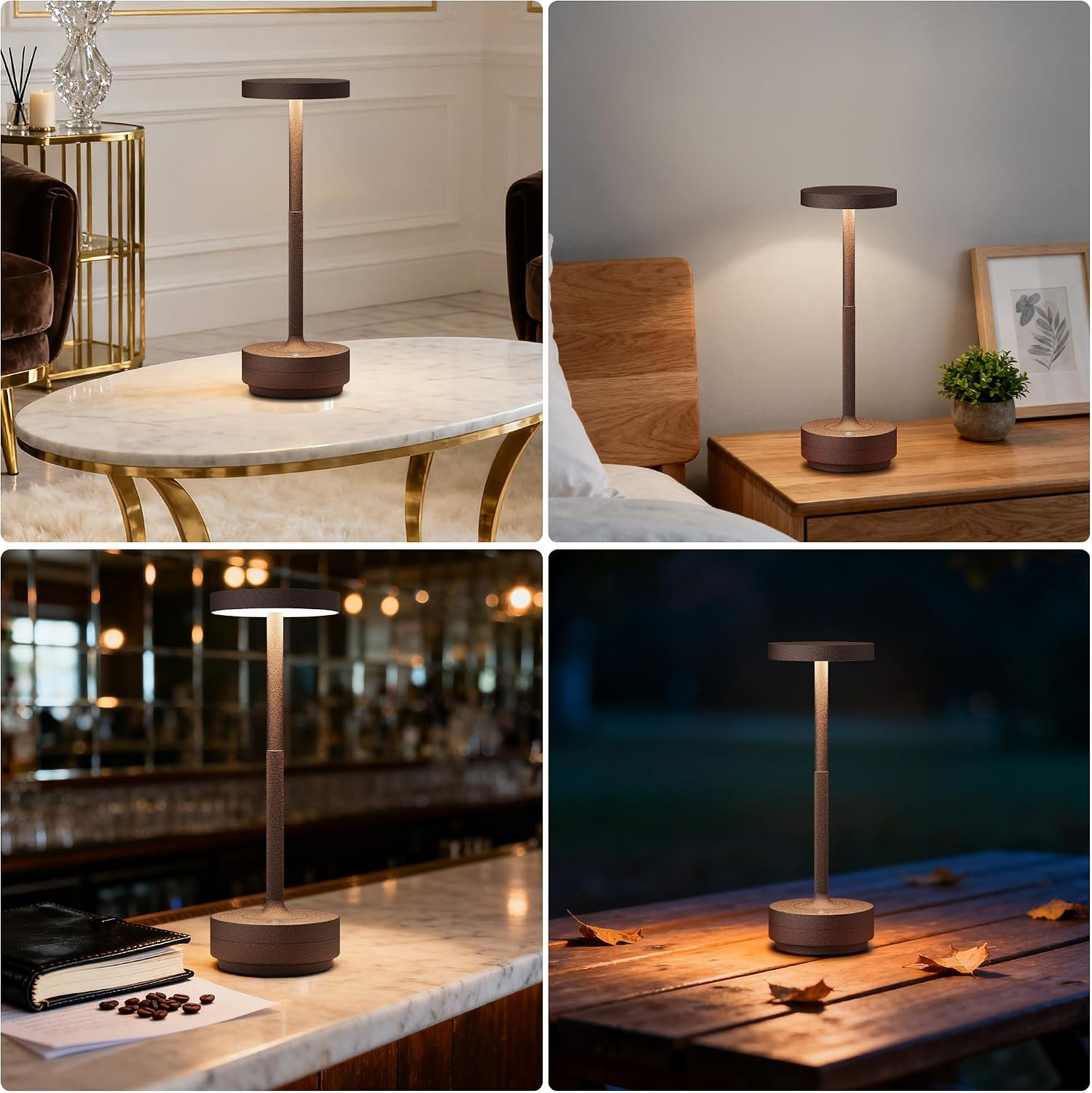 Detalle de SLSMD Lampada da tavolo senza fili LED 2 pezzi, ricaricabile 5000mAh, dimmerabile, 3 modalità di luce