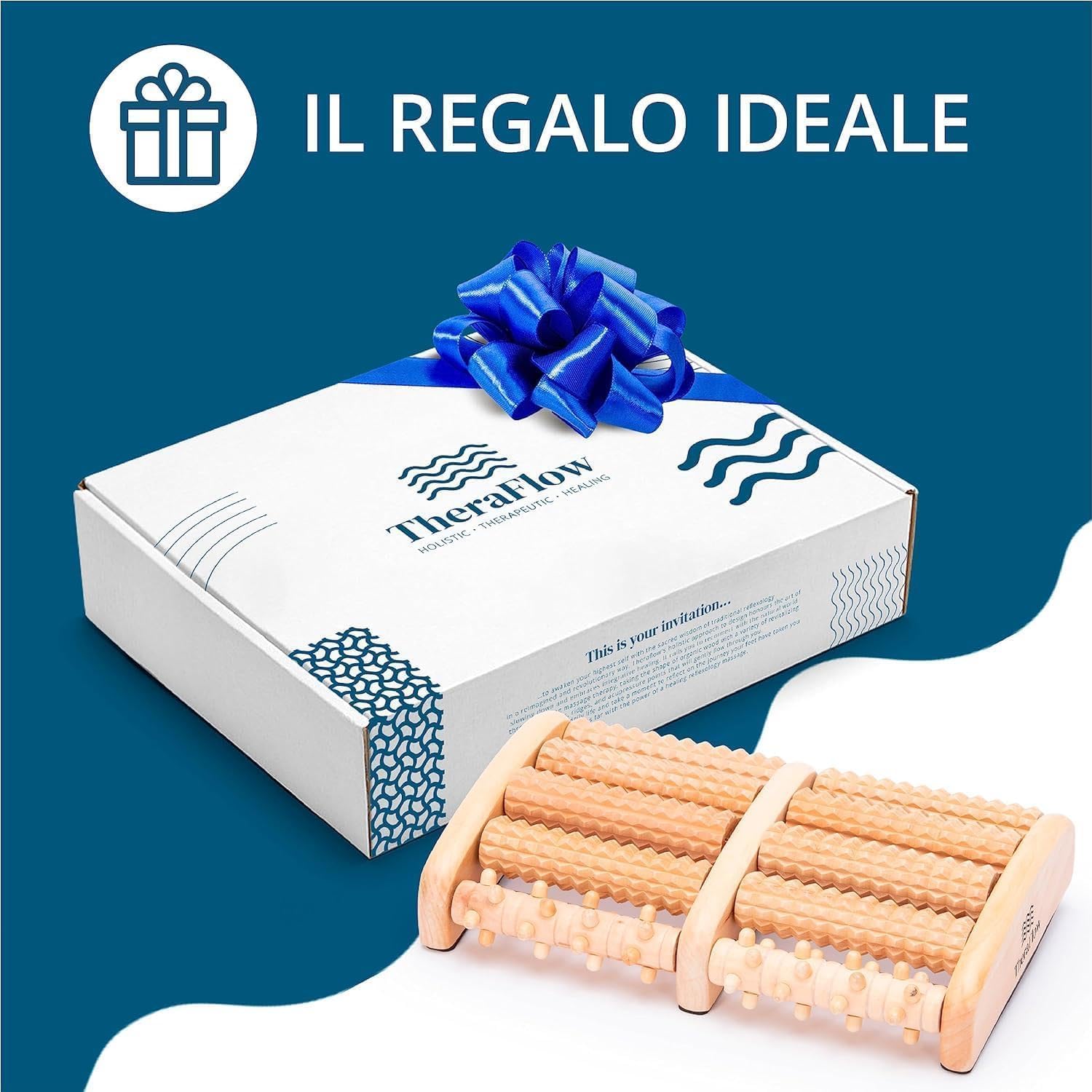 Detalle de TheraFlow Massaggiatore Plantare Shiatsu con rulli per fascite plantare e guida di riflessologia