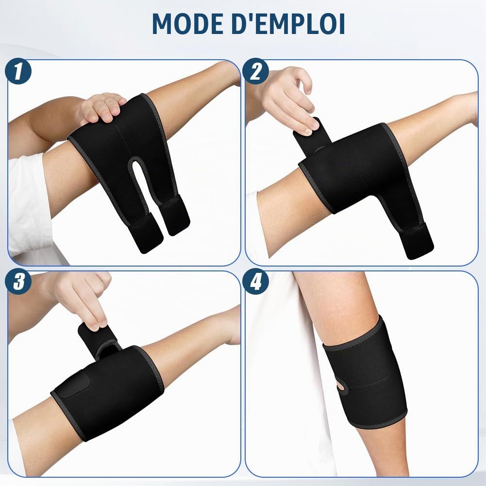 Thumbnail 6 de Fefod tenniselleboogbrace van neopreen met verstelbare sluiting, zwart