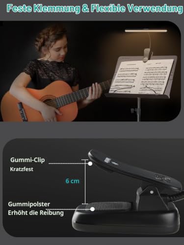 Thumbnail 2 de Vekkia 88 LED Wiederaufladbare Notenpultleuchte – Augenfreundliche Klavierlampe mit Clip