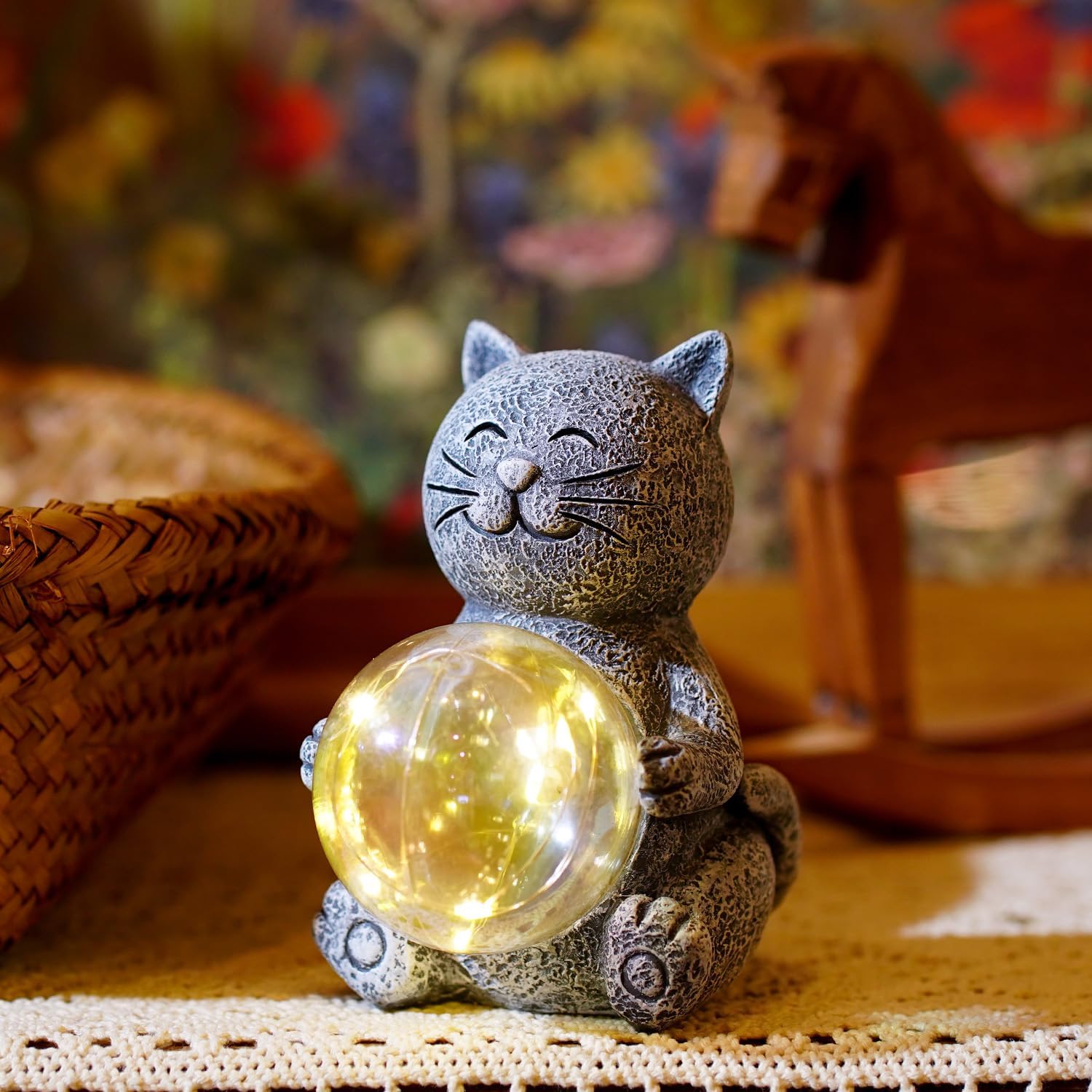 Detalle de Yeomoo Katzendeko mit LED Ball 12cm