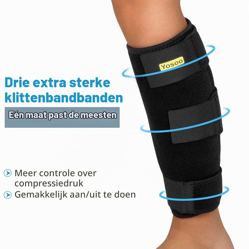 Detalle de Yosoo Health Gear verstelbare kuitbandage van neopreen met drie sluitbanden