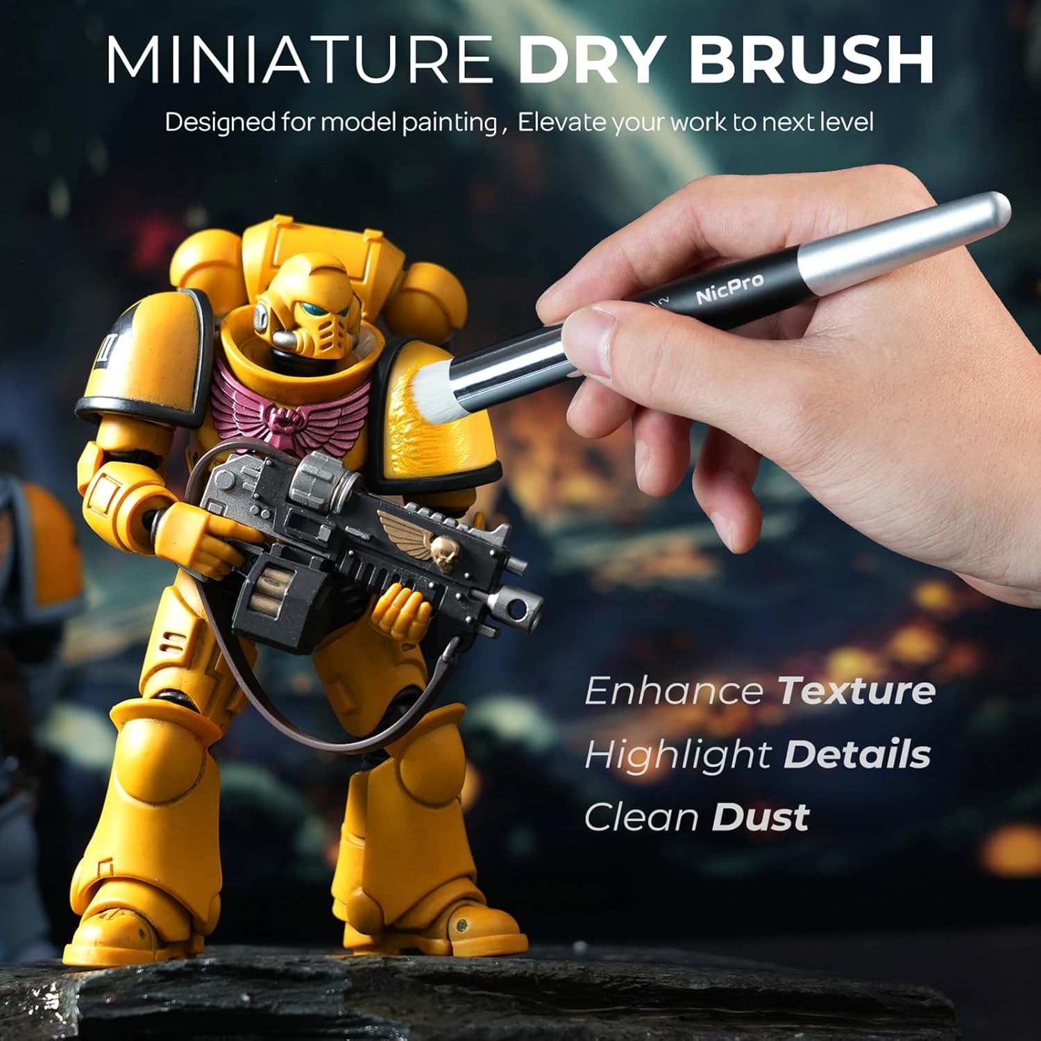 Thumbnail 1 de Nicpro Ensemble pinceaux à sec 7 🎨