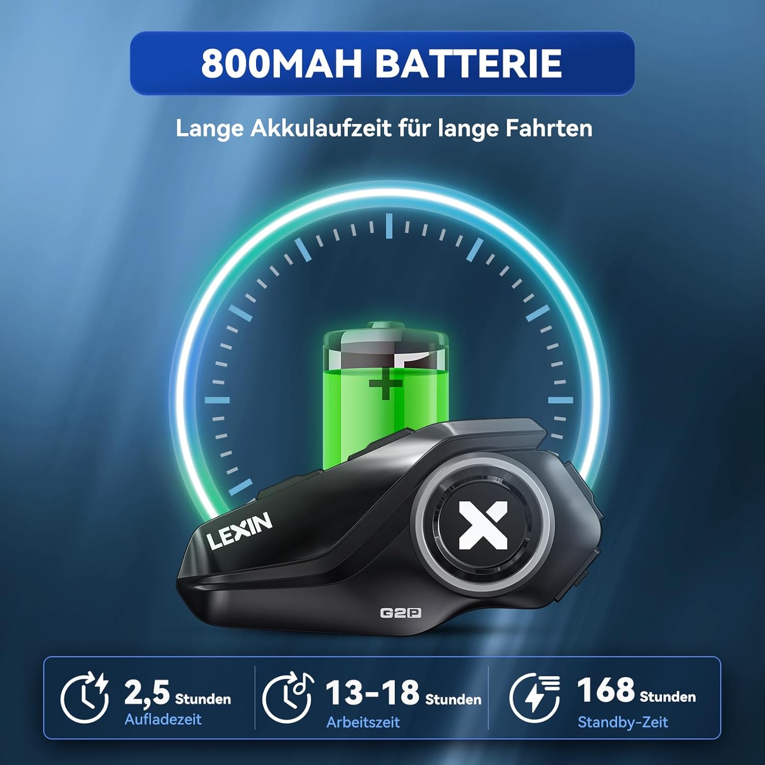 Thumbnail 4 de LEXIN G2P Motorrad Bluetooth Headset 1000m