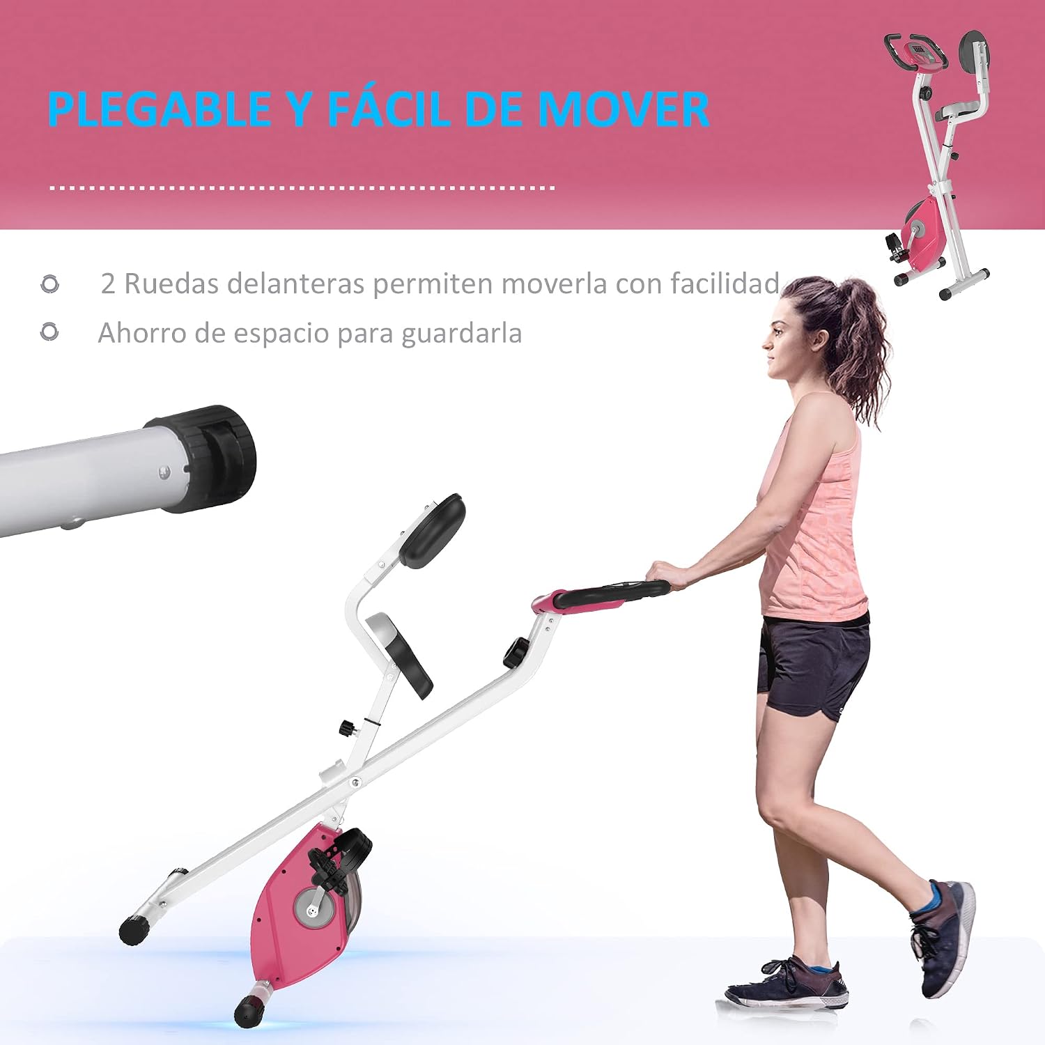 Thumbnail 4 de HOMCOM Bicicleta Estática Plegable con Respaldo 110 kg