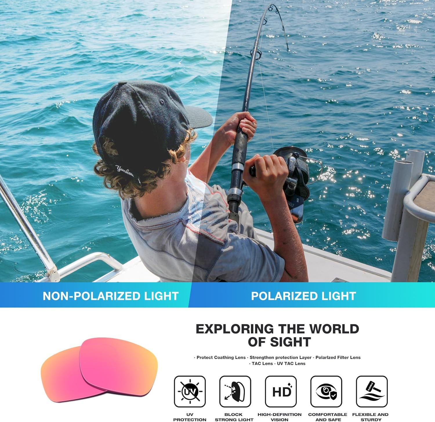 Thumbnail 3 de RIVBOS Polarized Sports Sunglasses with TR90 Unbreakable Frame RB832