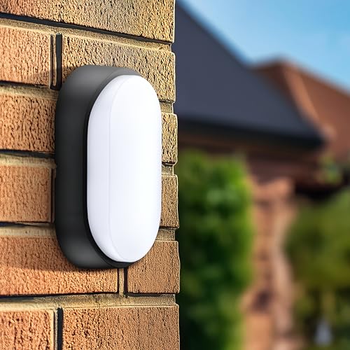 Detalle 2 de Luceco Aplique de Pared Ovaldo 10W LED para Exterior (Negro/Blanco) – IP54