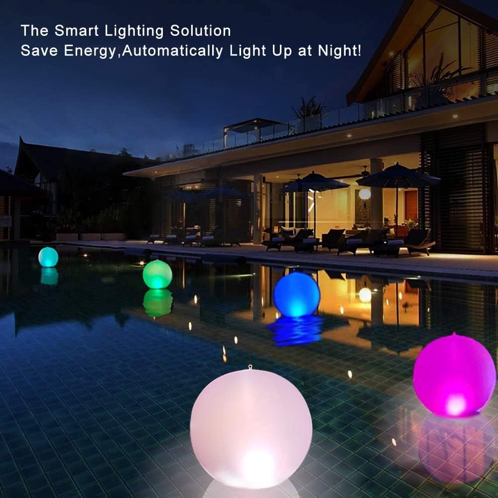 Detalle de Esuper CT212 Inflatable Solar Pool Lights, 14-Inch, IP68, Colour-Changing