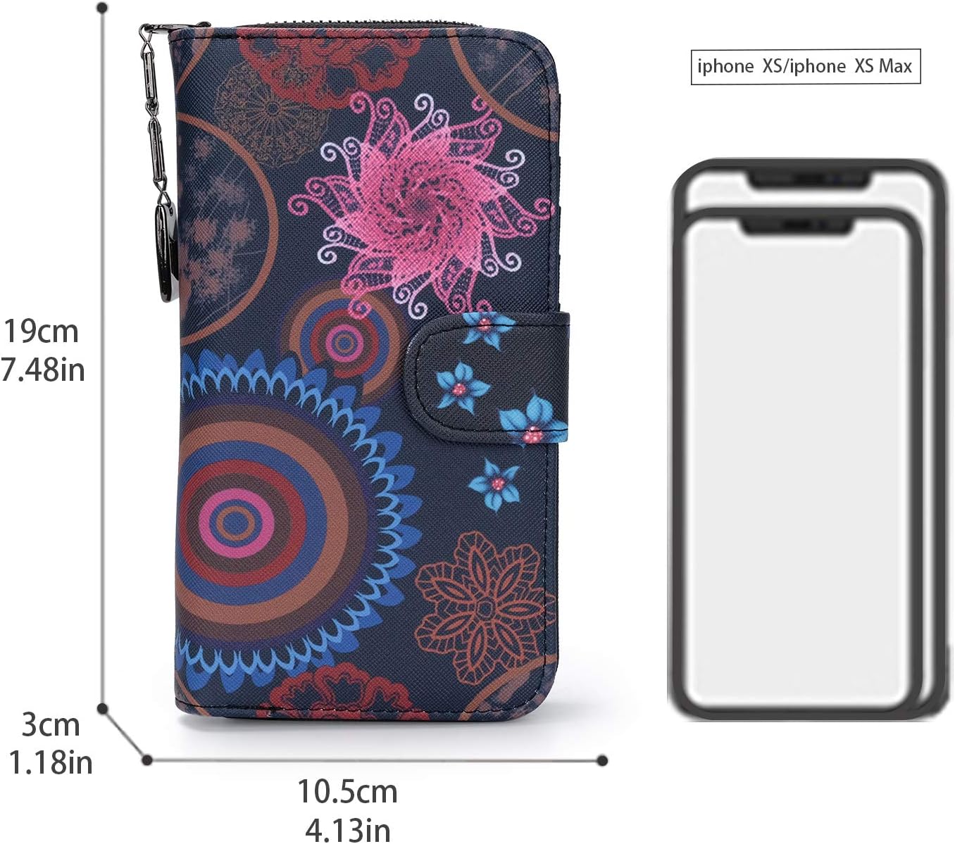 Thumbnail 1 de MoFut Großer Geldbeutel für Damen im Langformat – Ethno-Blumen & Mandala Muster