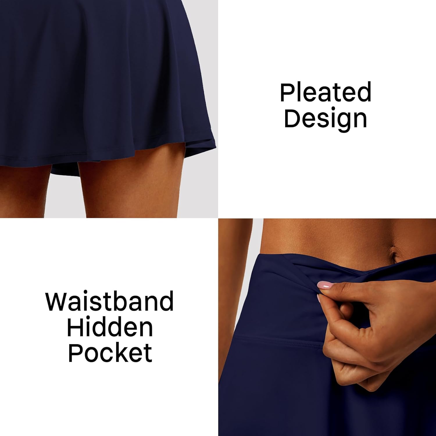 Thumbnail 3 de LXNMGO Women's High Waist Pleated Tennis Skirt with 4 Pockets: Lightweight Skort for Running, Golf, and More