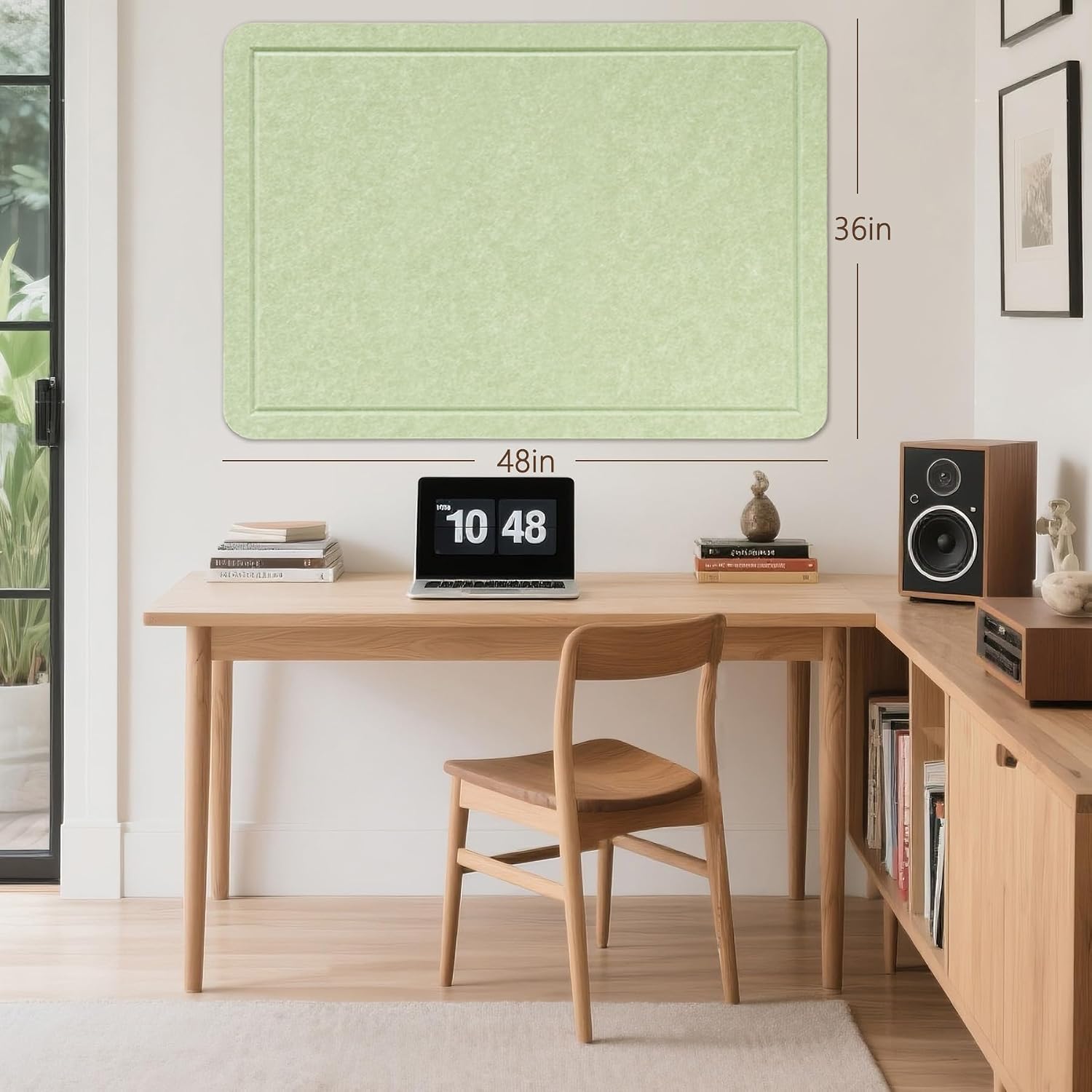 Detalle de lightomorrow AA-90120-119 Felt Bulletin Board, 48 x 36 Inches, Avocado Green