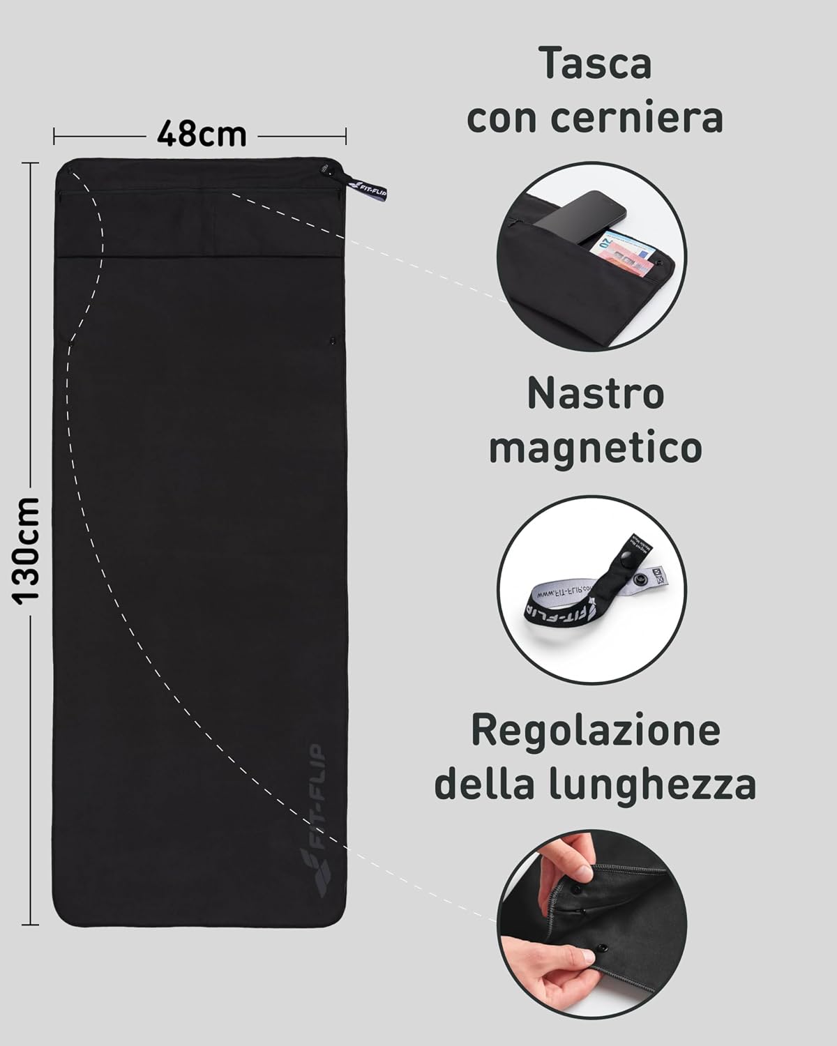 Detalle 2 de Fit-Flip Asciugamano Sportivo 130x48 cm 🧖