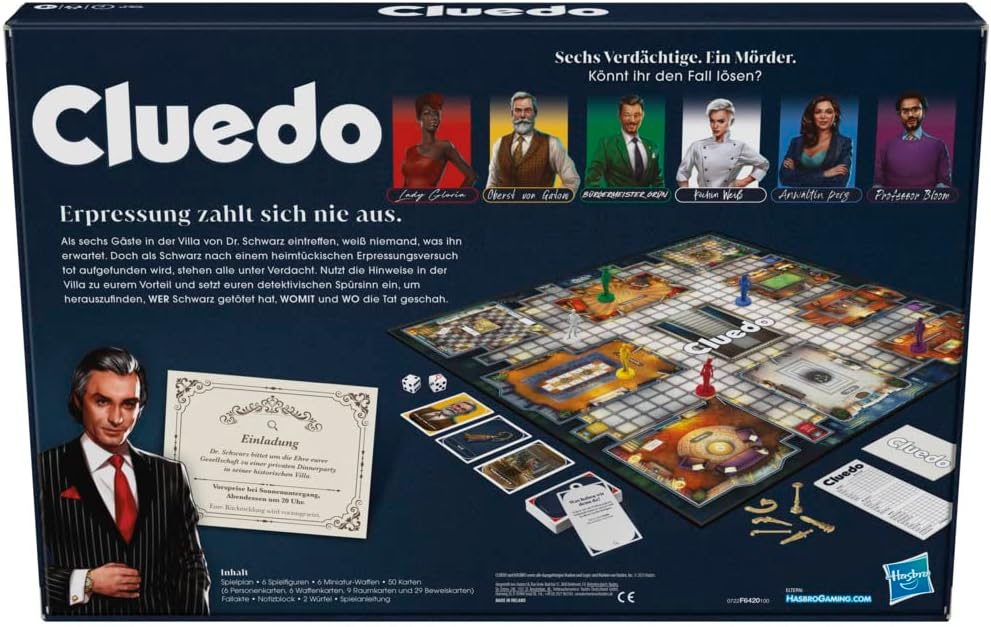 Thumbnail 5 de Hasbro Cluedo Brettspiel 2–6 Spieler