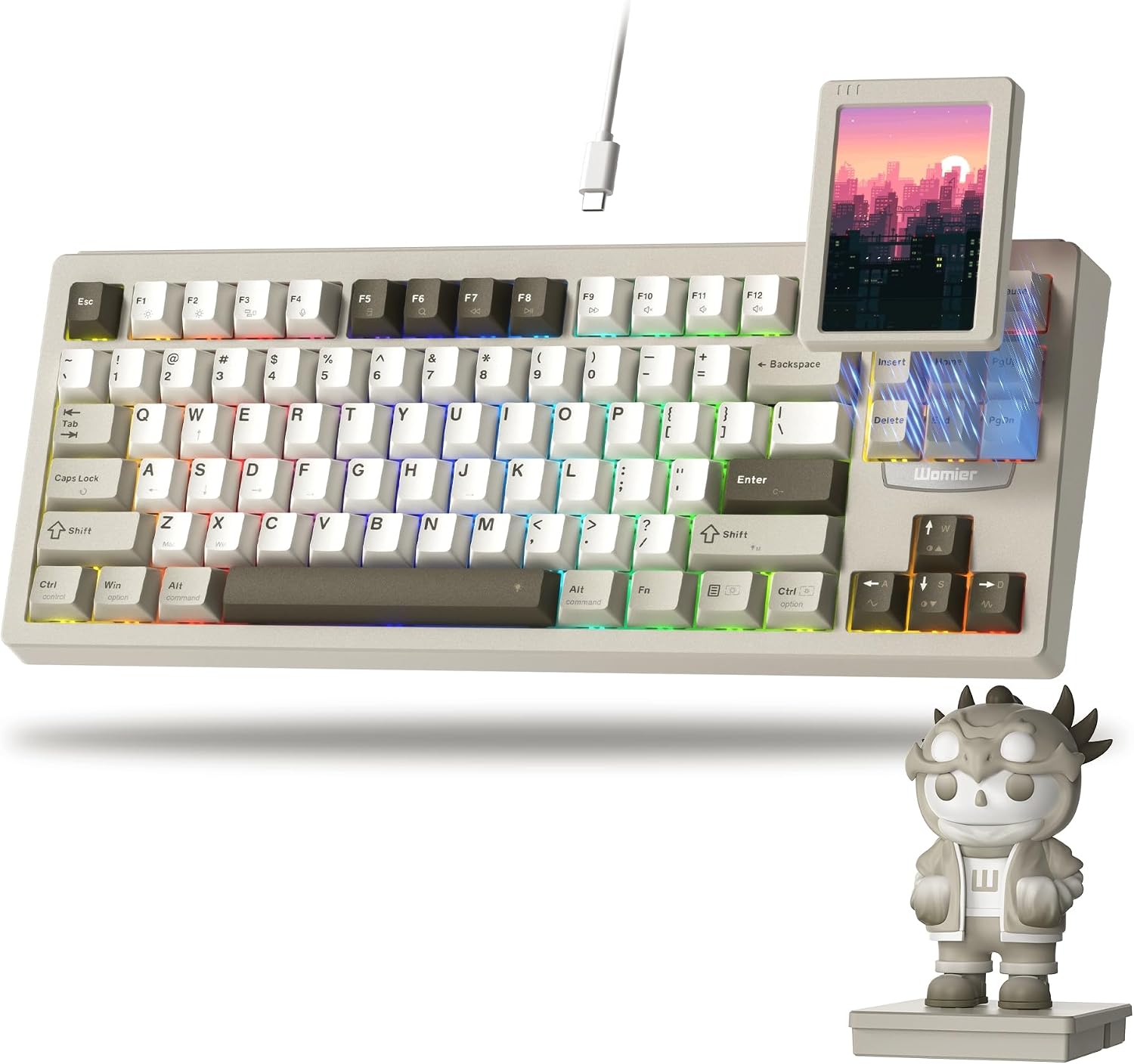 Detalle de Womier DUO87 Modular 75% Mechanical Keyboard with Detachable Touchscreen and RGB