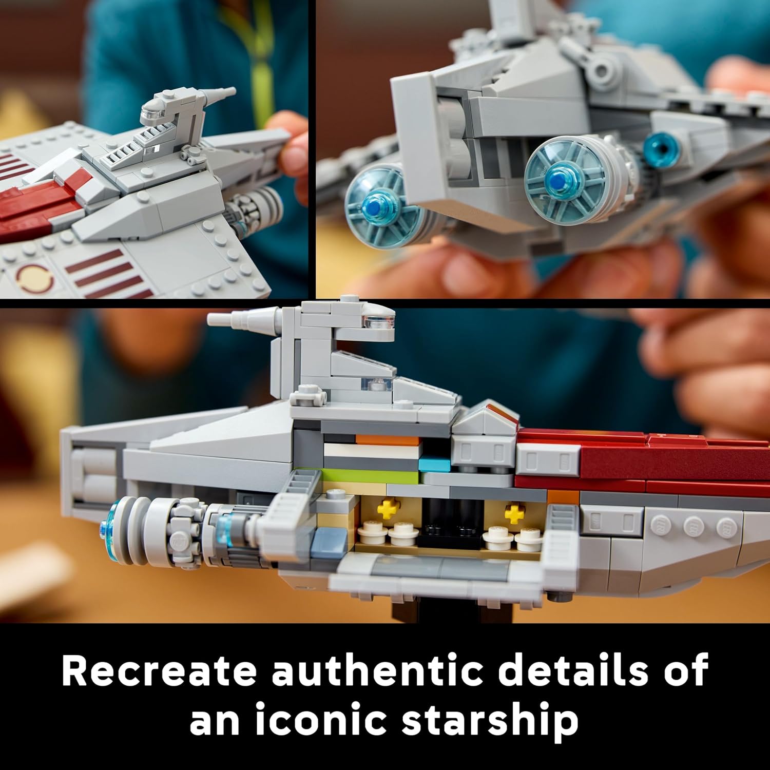 Detalle de LEGO Star Wars 75404 Acclamator-Class Assault Ship: A mid-scale display model