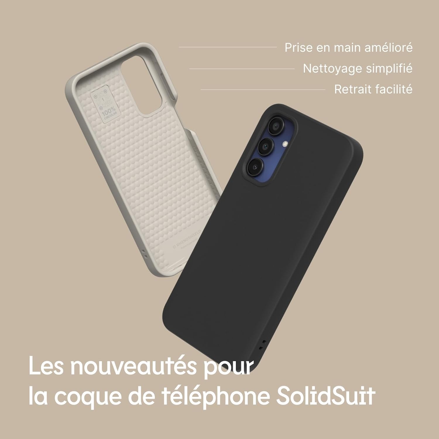 Thumbnail 4 de RhinoShield SolidSuit pour Galaxy A15 (5G) – coque mate beige à absorption des chocs