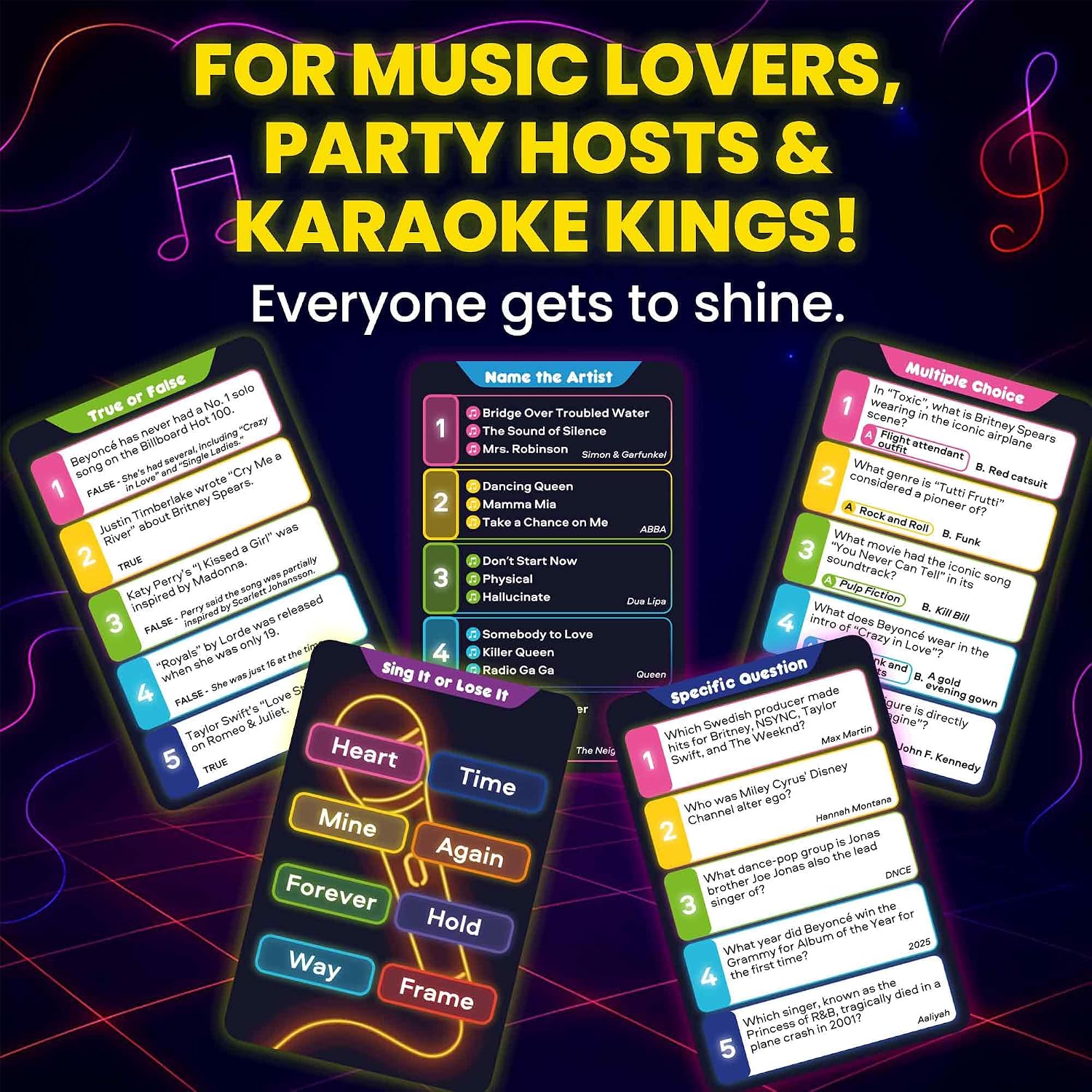 Detalle de Music Trivia Card Game with 500+ Questions