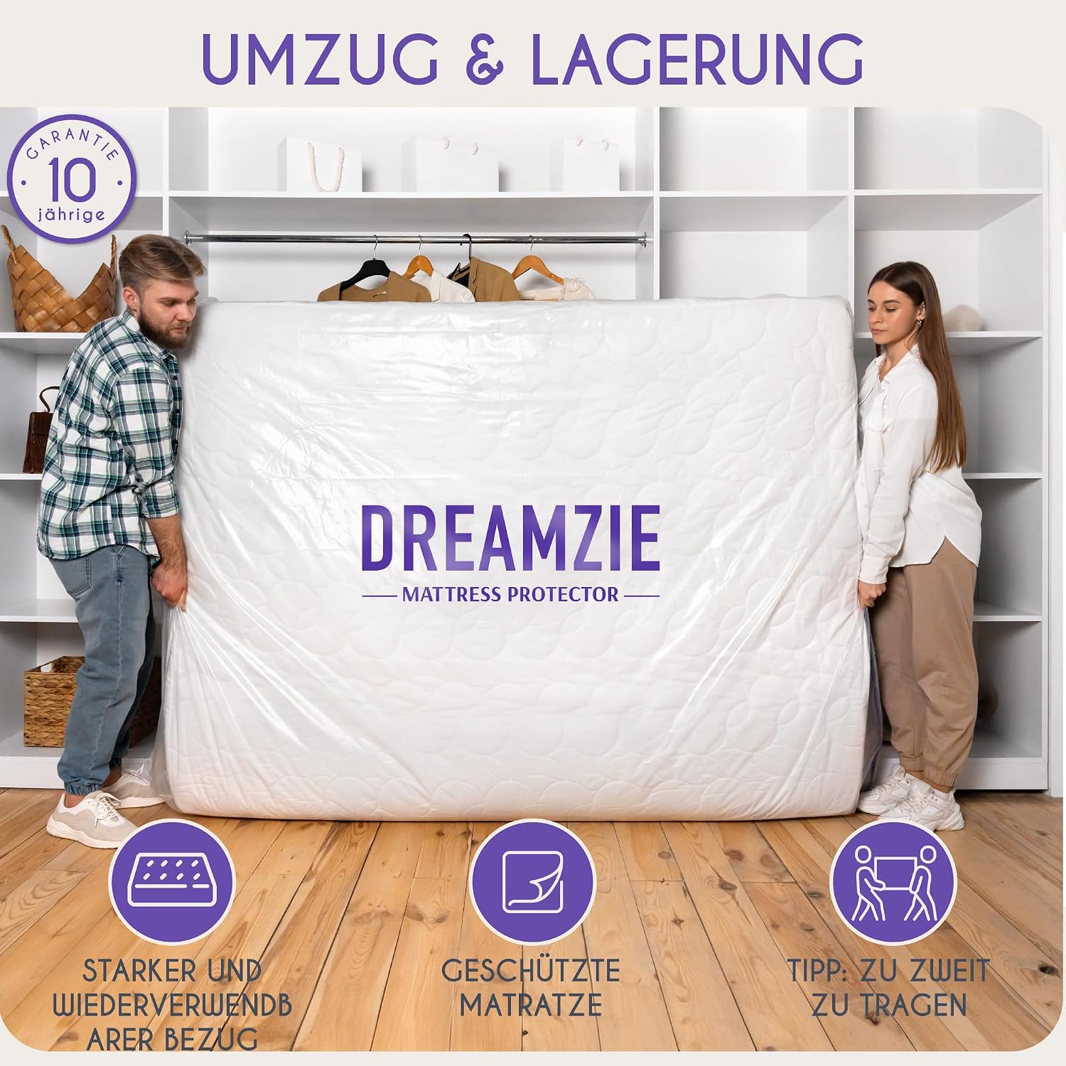 Thumbnail 5 de Dreamzie Matratzenhülle 100x200 cm Kunststoff