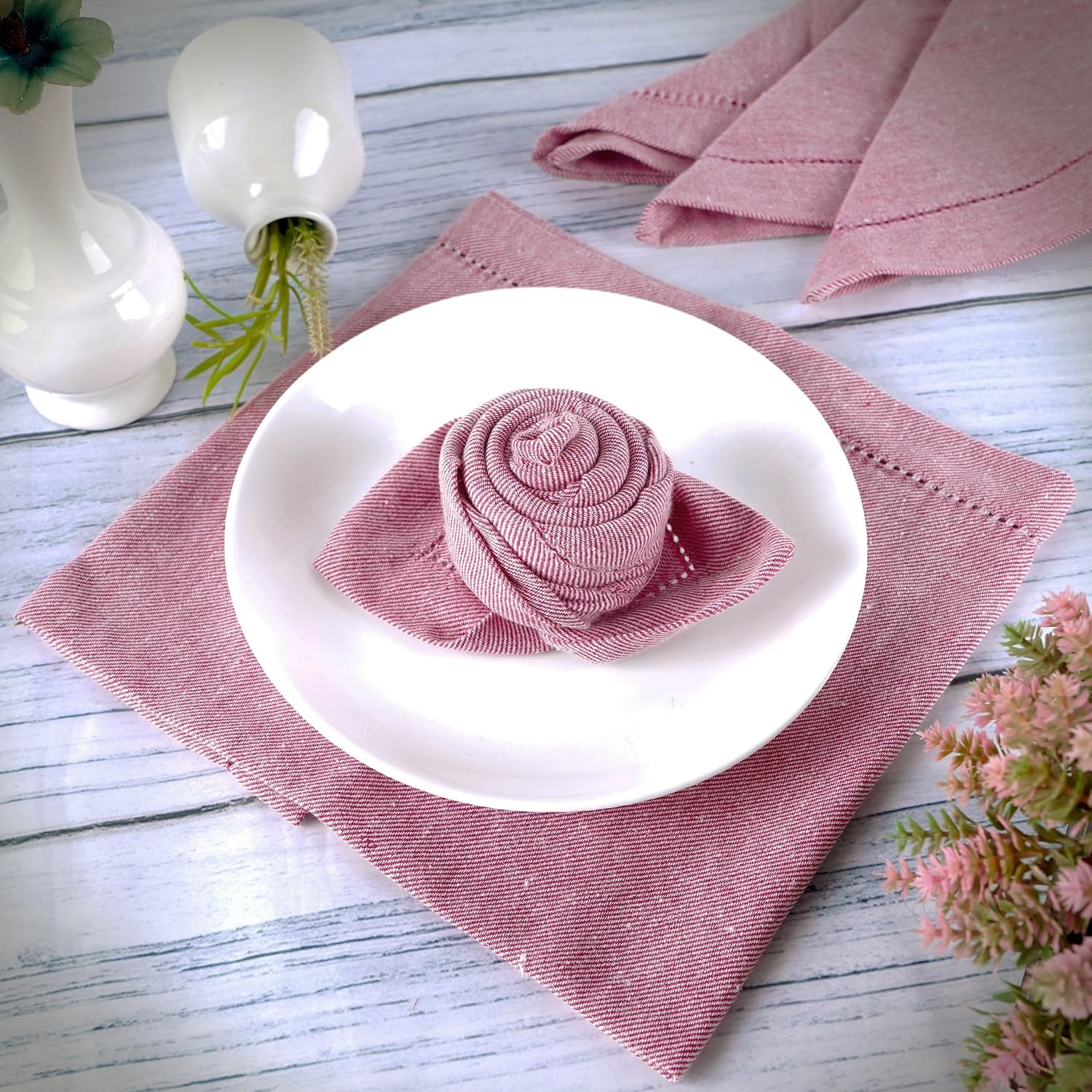 Detalle 2 de FINGERCRAFT Cloth Napkins 20 x 20 Inch